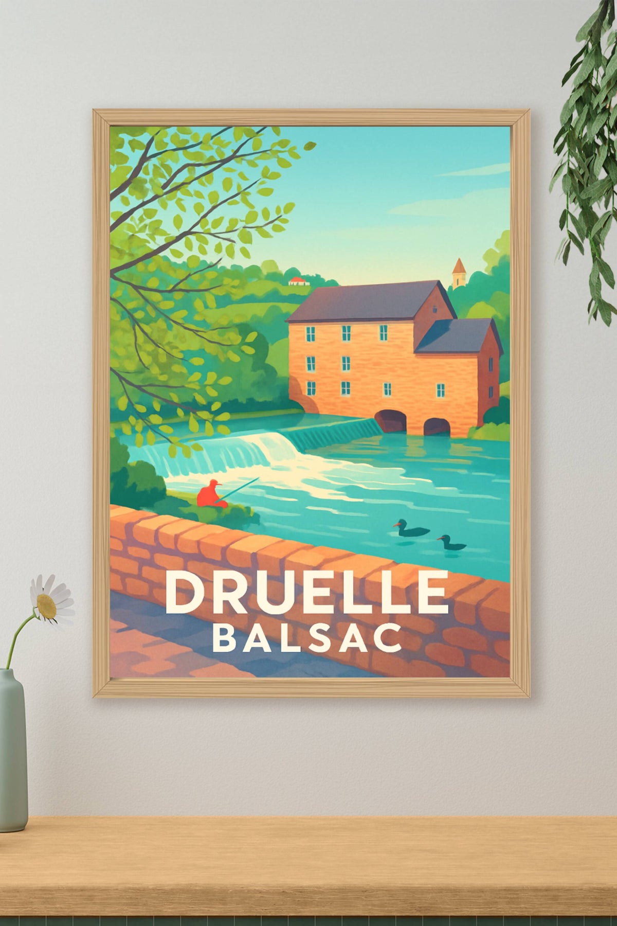 Affiche Druelle — Sérénité au fil de l'eau · poster d'art de Druelle