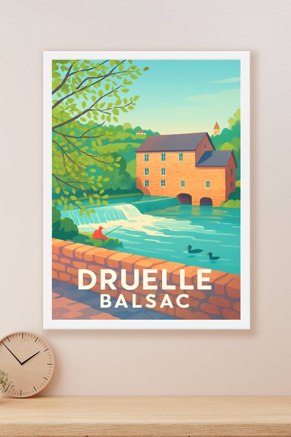 Affiche Druelle — Sérénité au fil de l'eau · poster d'art de Druelle