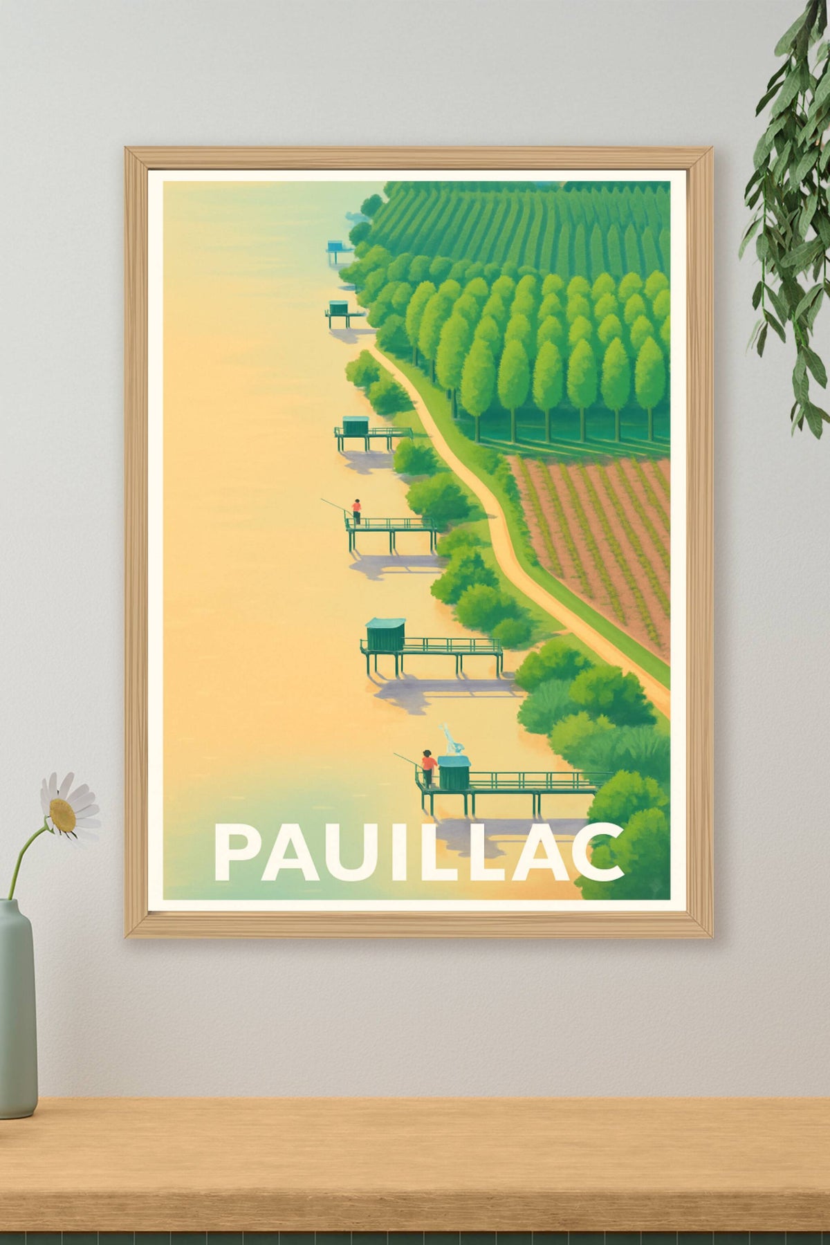 Affiche Pauillac — Sérénité au fil de la Garonne · poster d'art de Pauillac