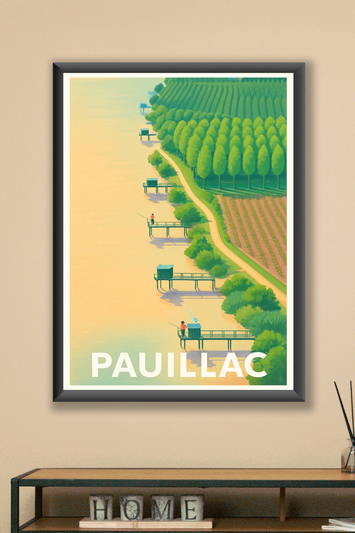 Affiche Pauillac — Sérénité au fil de la Garonne · poster d'art de Pauillac