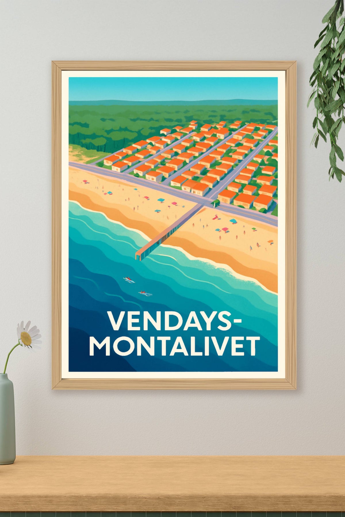 Affiche Vendays-Montalivet — L'évasion balnéaire à portée de main · poster d'art de Vendays-Montalivet