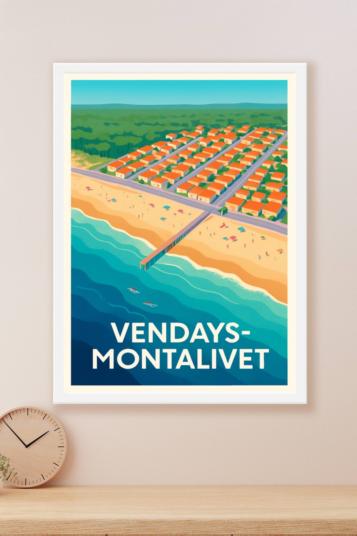 Affiche Vendays-Montalivet — L'évasion balnéaire à portée de main · poster d'art de Vendays-Montalivet