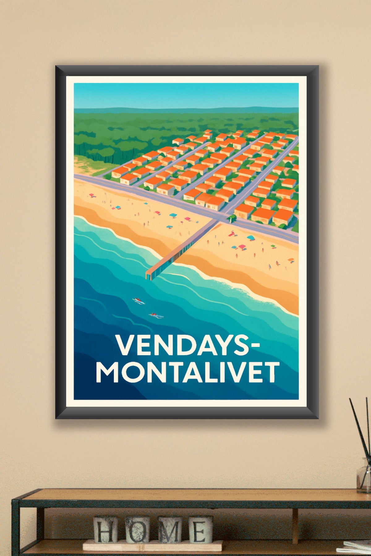 Affiche Vendays-Montalivet — L'évasion balnéaire à portée de main · poster d'art de Vendays-Montalivet