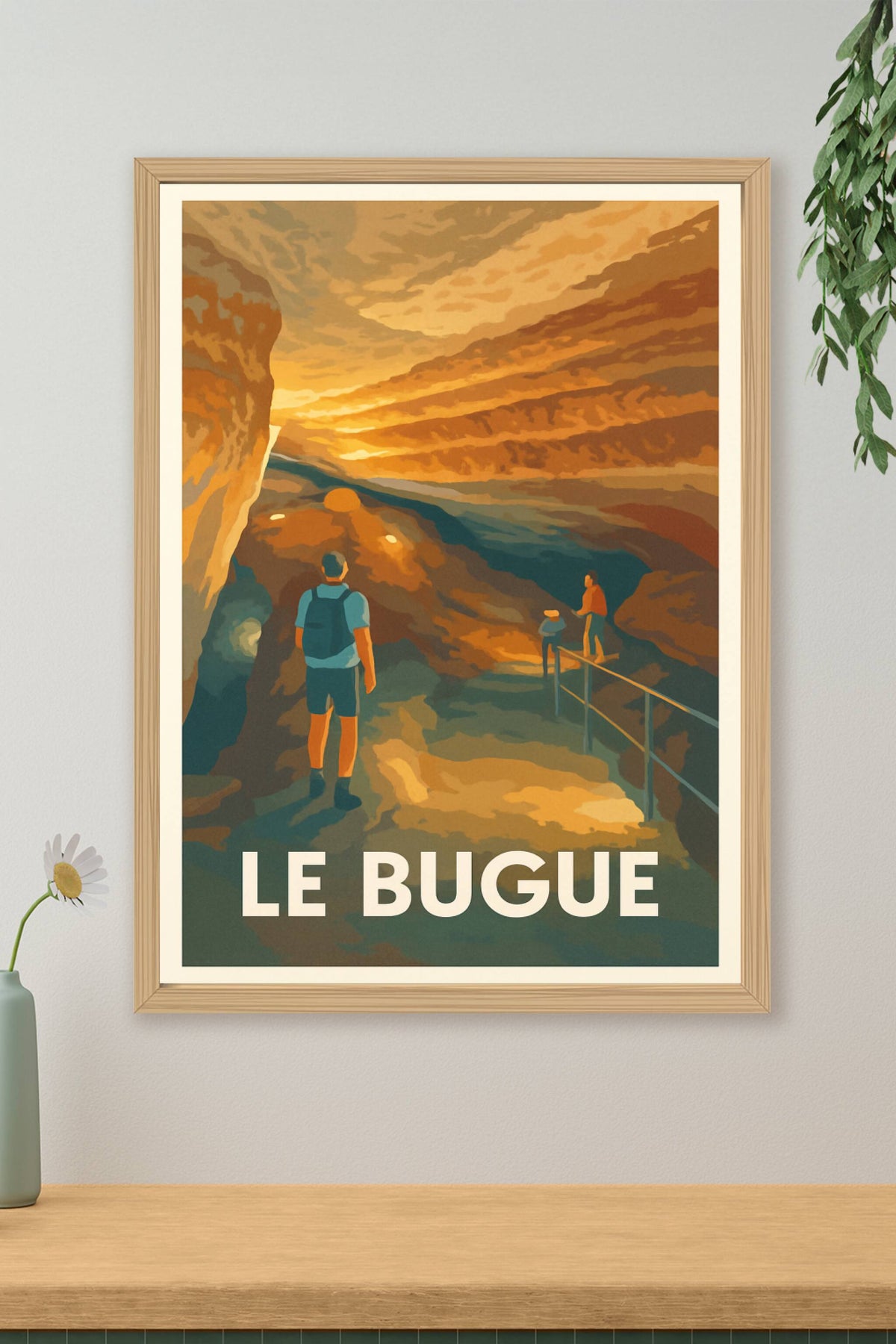 Affiche Le Bugue — Évasion au cœur des grottes lumineuses · poster d'art de Le Bugue