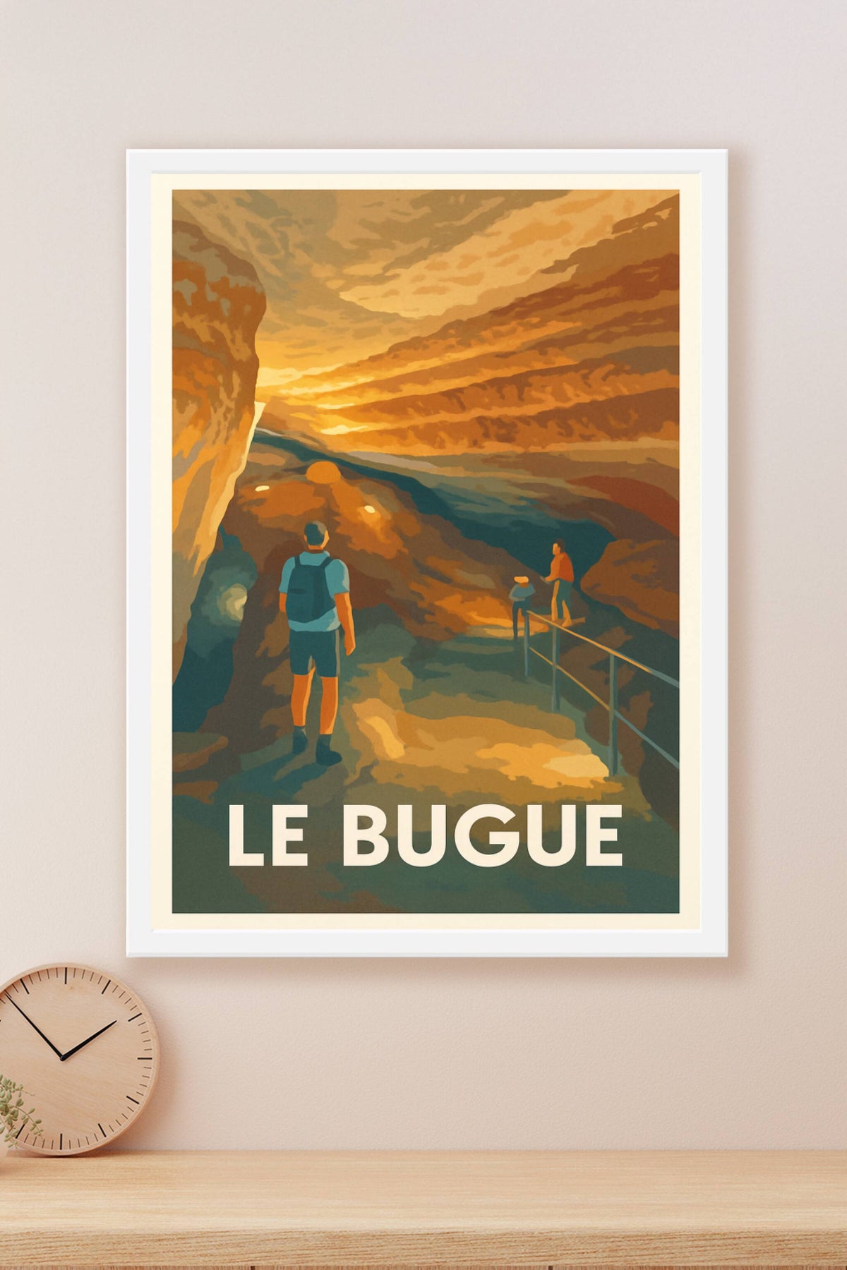 Affiche Le Bugue — Évasion au cœur des grottes lumineuses · poster d'art de Le Bugue