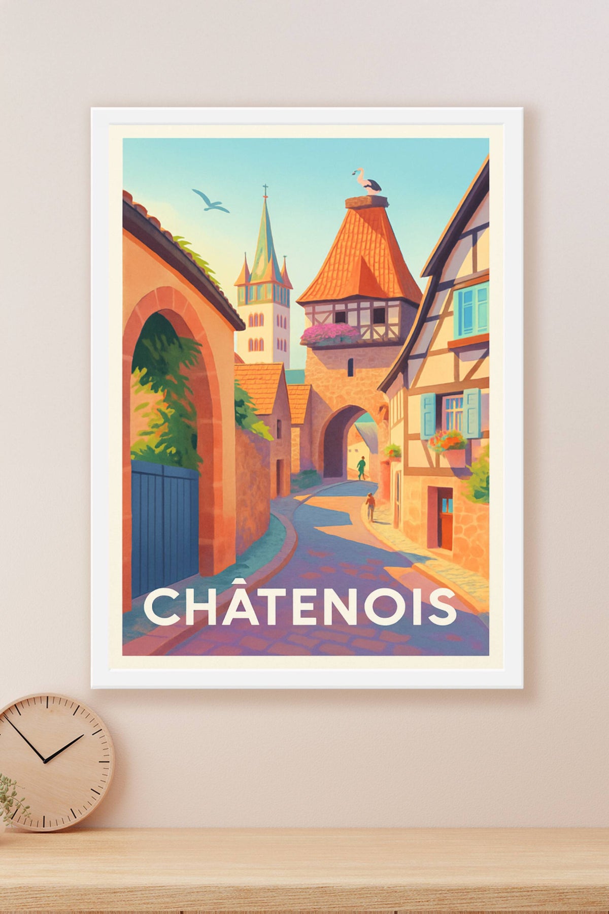 Affiche Châtenois — Charme médiéval au cœur de l’Alsace · poster d'art de Châtenois
