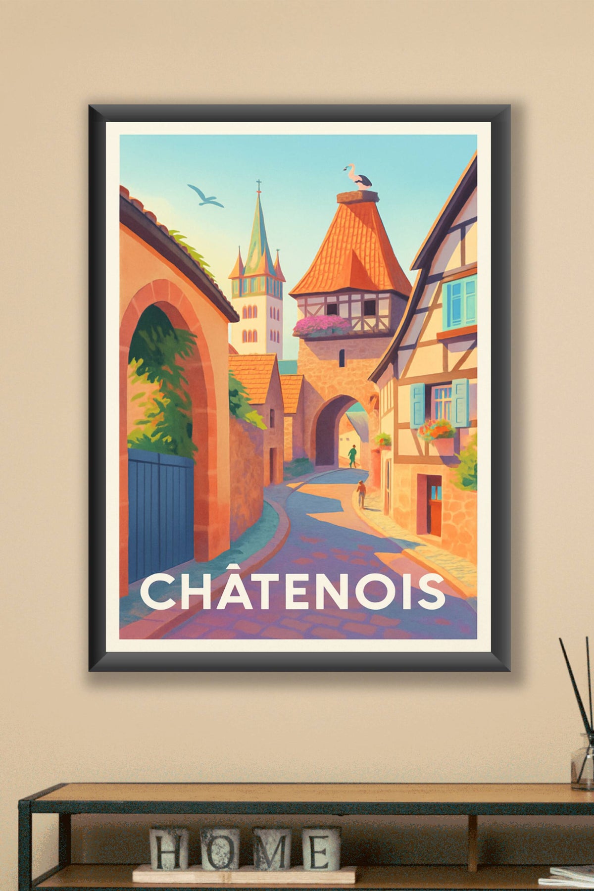 Affiche Châtenois — Charme médiéval au cœur de l’Alsace · poster d'art de Châtenois