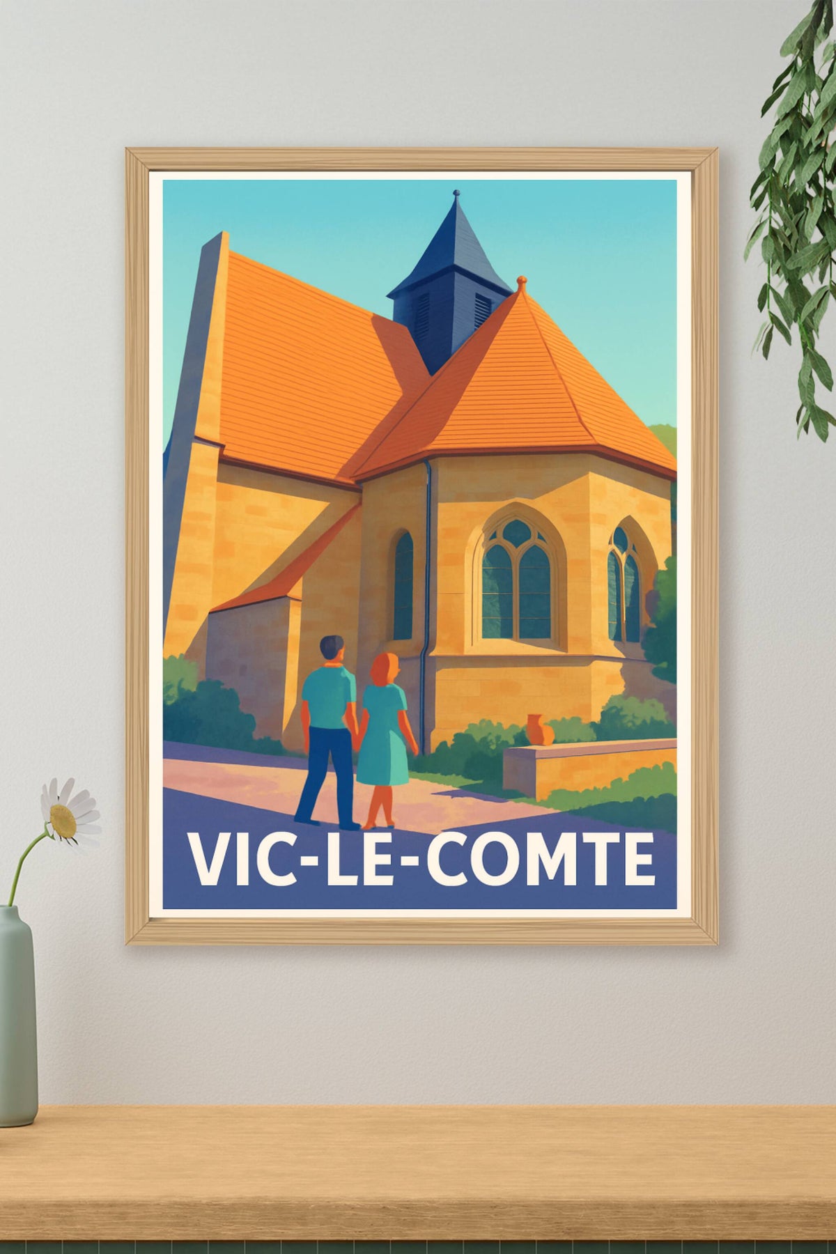 Affiche Vic-le-Comte — Charme et patrimoine au cœur de l'Auvergne · poster d'art de Vic-le-Comte