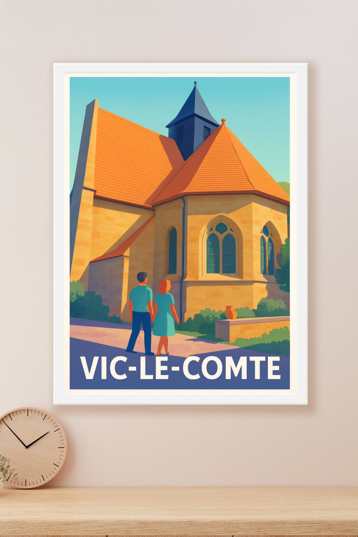 Affiche Vic-le-Comte — Charme et patrimoine au cœur de l'Auvergne · poster d'art de Vic-le-Comte