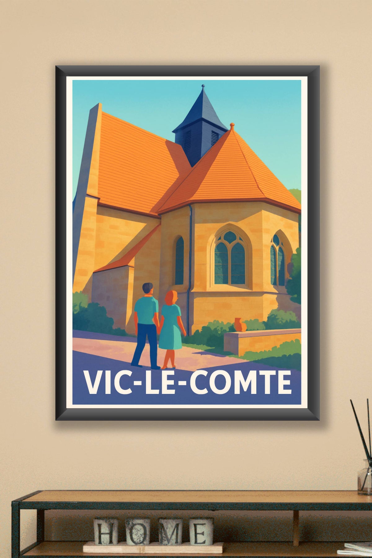 Affiche Vic-le-Comte — Charme et patrimoine au cœur de l'Auvergne · poster d'art de Vic-le-Comte