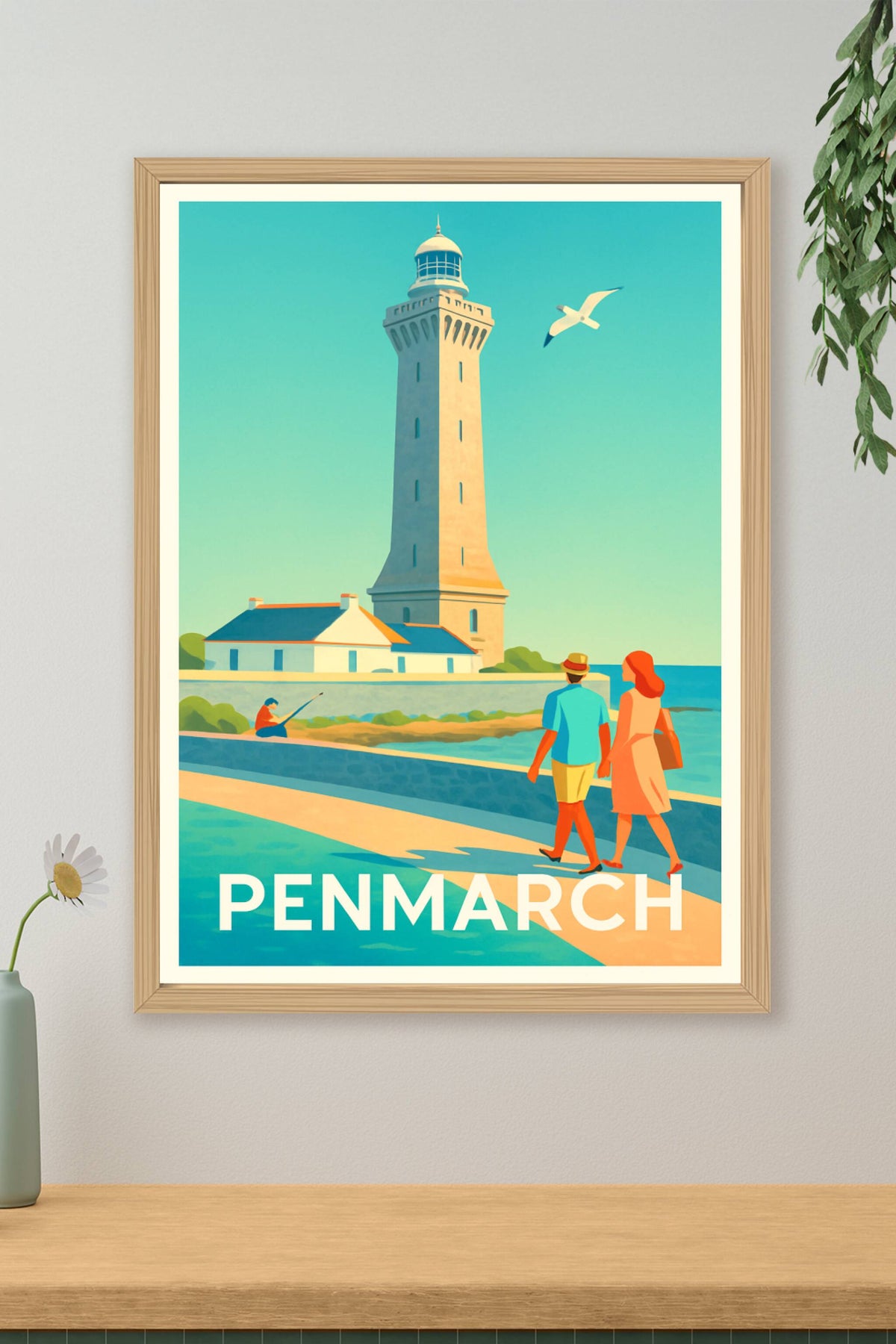 Affiche Penmarch — Balade au phare en bord de mer · poster d'art de Penmarch