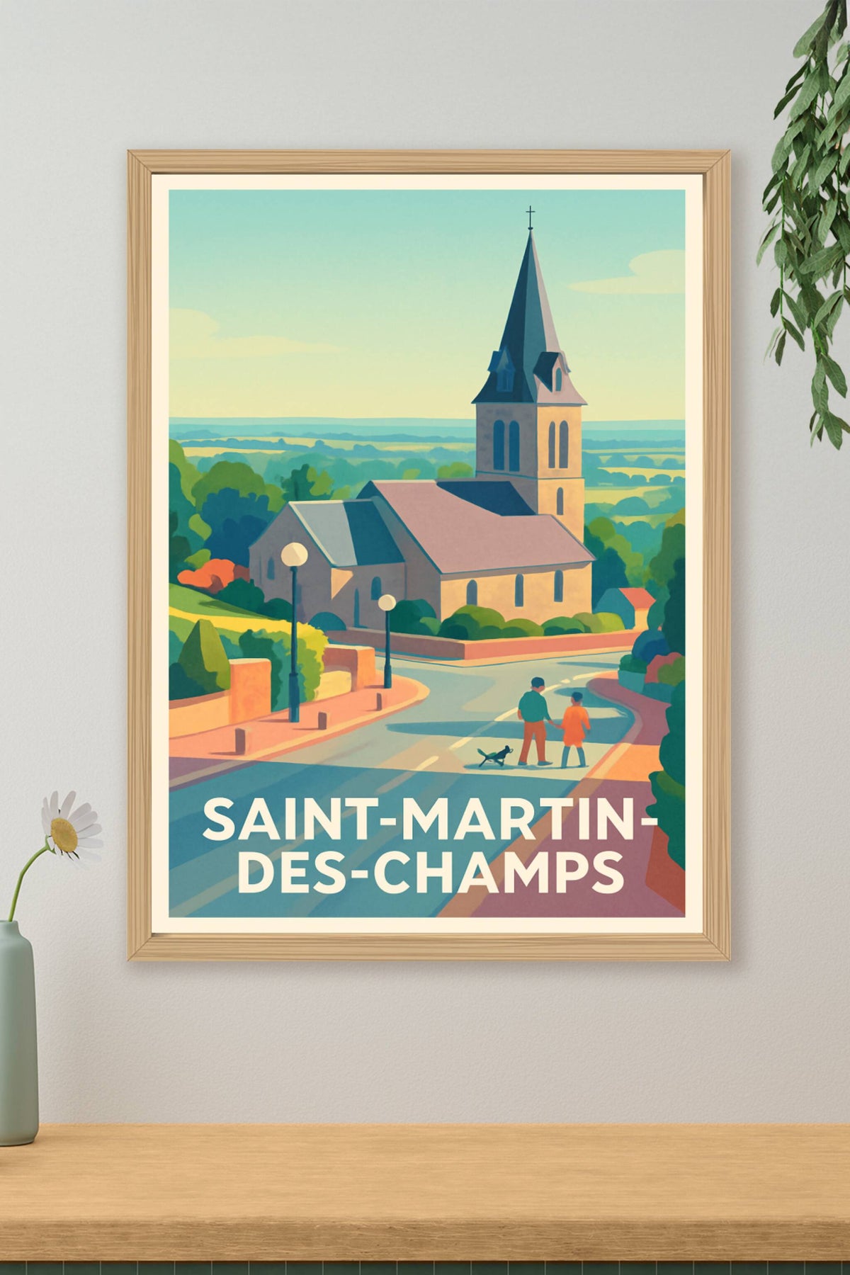 Affiche Saint-Martin-des-Champs — Charme champêtre et sérénité · poster d'art de Saint-Martin-des-Champs
