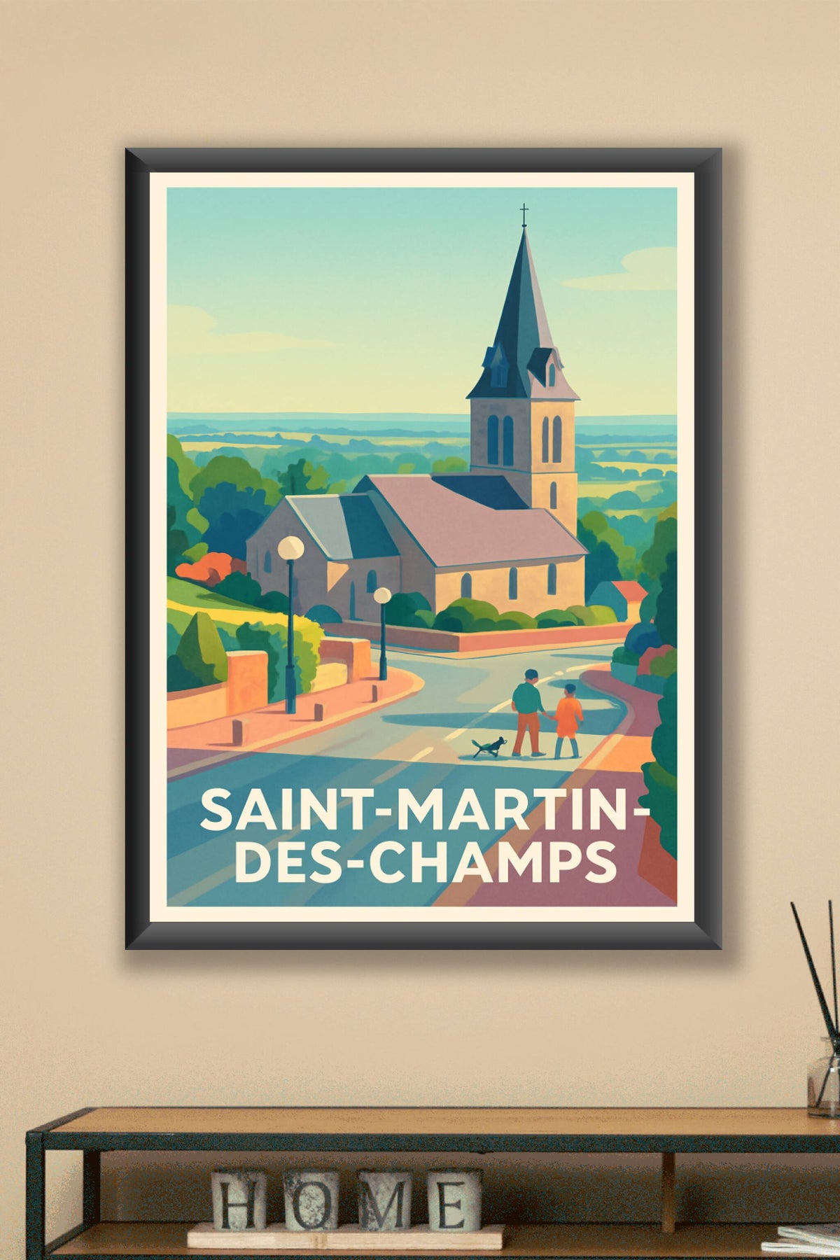 Affiche Saint-Martin-des-Champs — Charme champêtre et sérénité · poster d'art de Saint-Martin-des-Champs