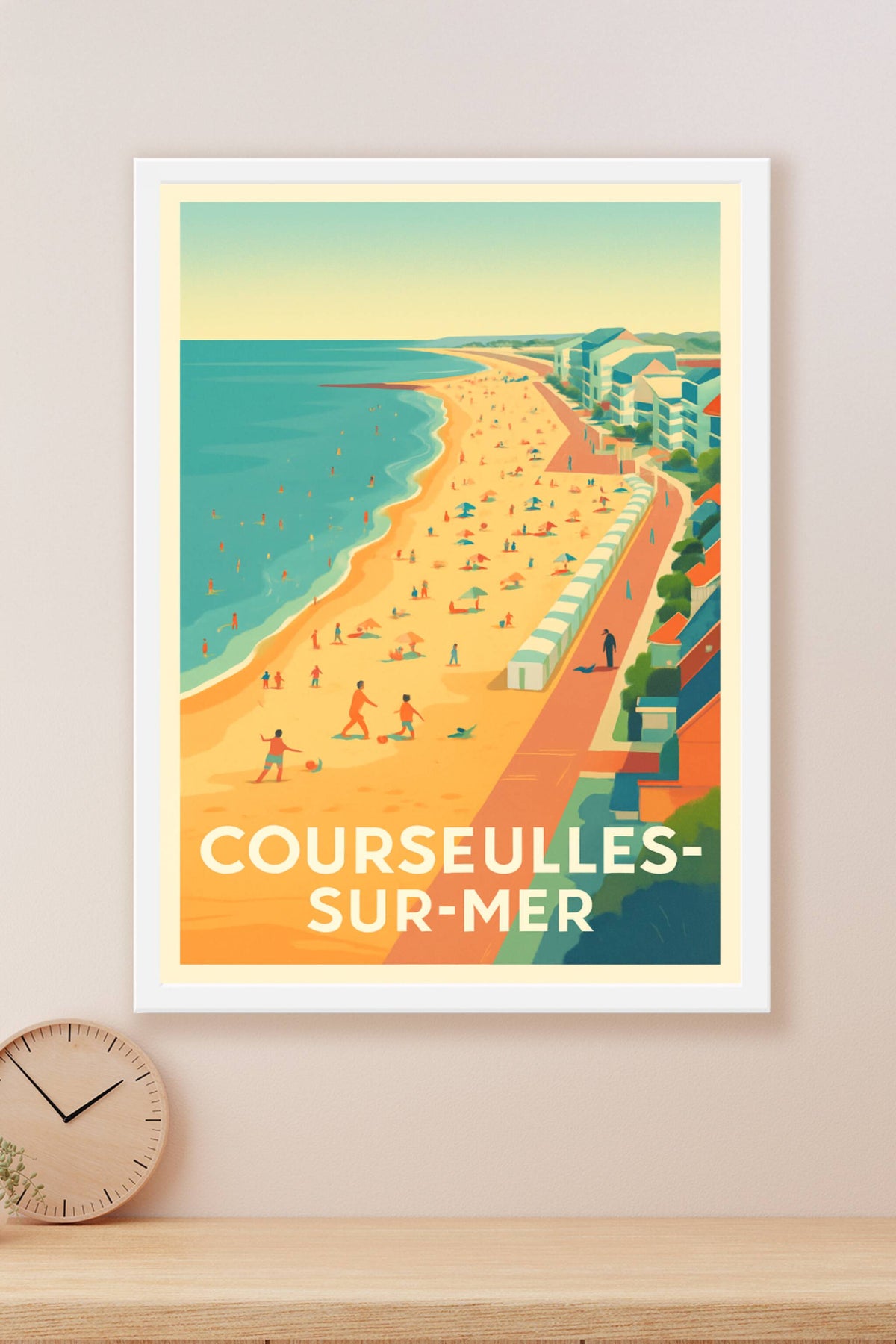 Affiche Courseulles-sur-Mer — Échappée belle sur la plage normande · poster d'art de Courseulles-sur-Mer