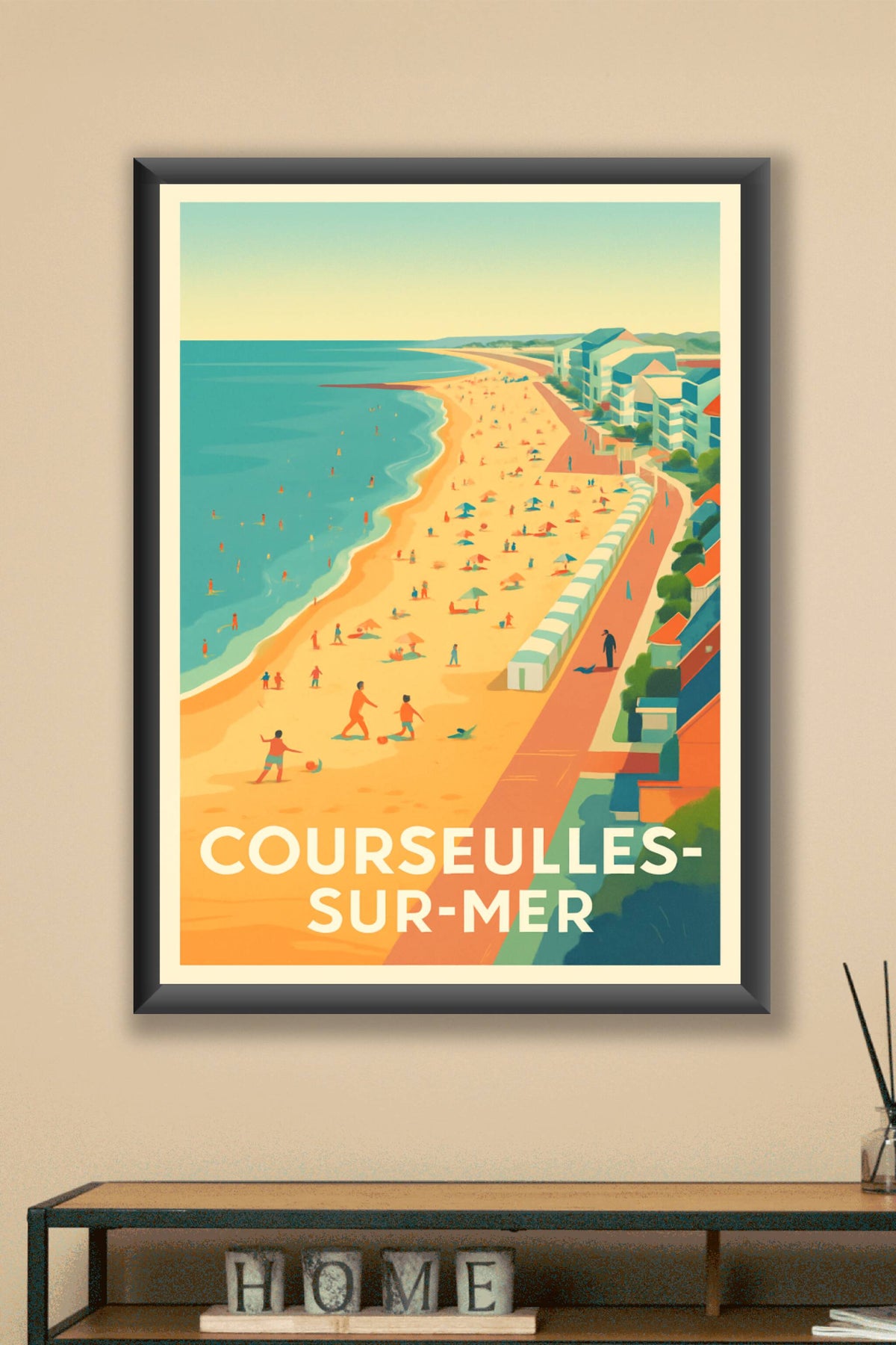 Affiche Courseulles-sur-Mer — Échappée belle sur la plage normande · poster d'art de Courseulles-sur-Mer