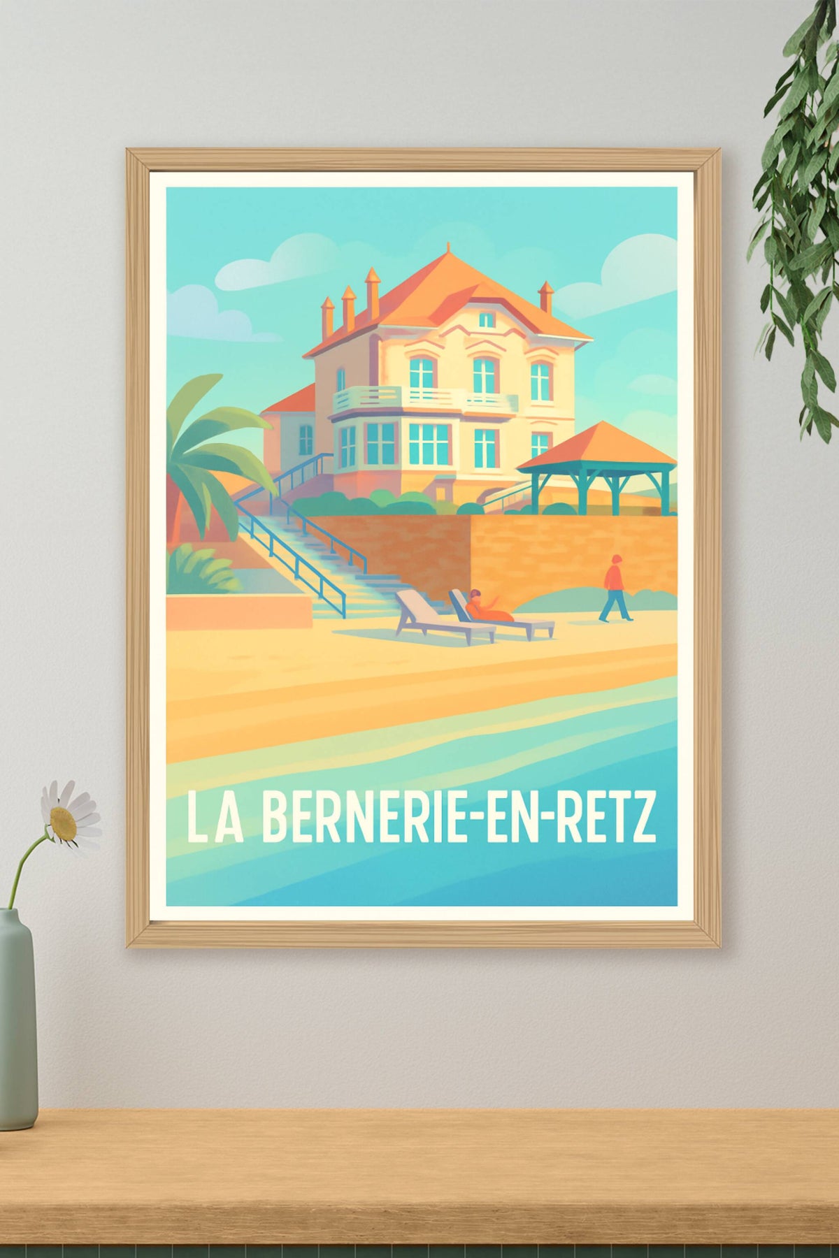Affiche La Bernerie-en-Retz — Escapade balnéaire pleine de charme · poster d'art de La Bernerie-en-Retz