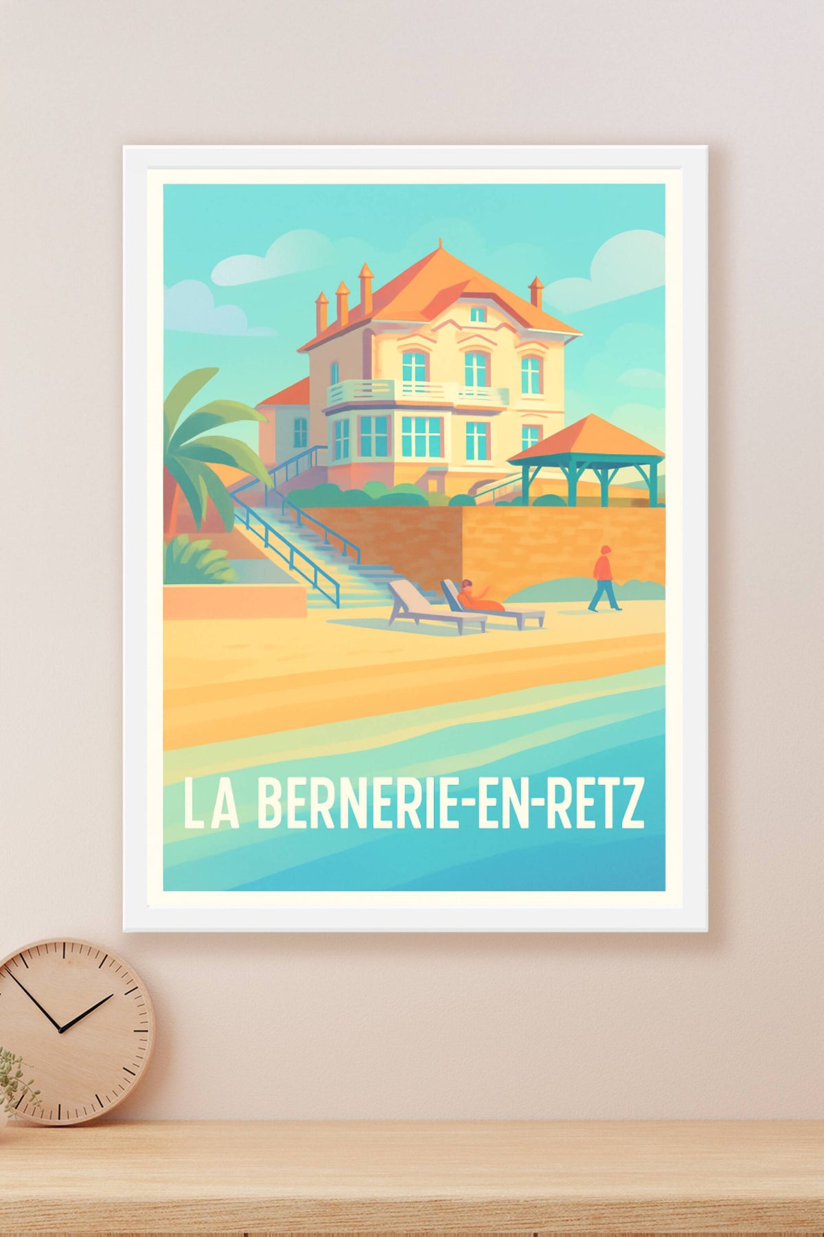 Affiche La Bernerie-en-Retz — Escapade balnéaire pleine de charme · poster d'art de La Bernerie-en-Retz