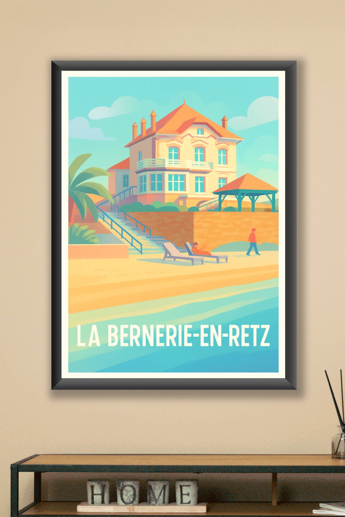 Affiche La Bernerie-en-Retz — Escapade balnéaire pleine de charme · poster d'art de La Bernerie-en-Retz