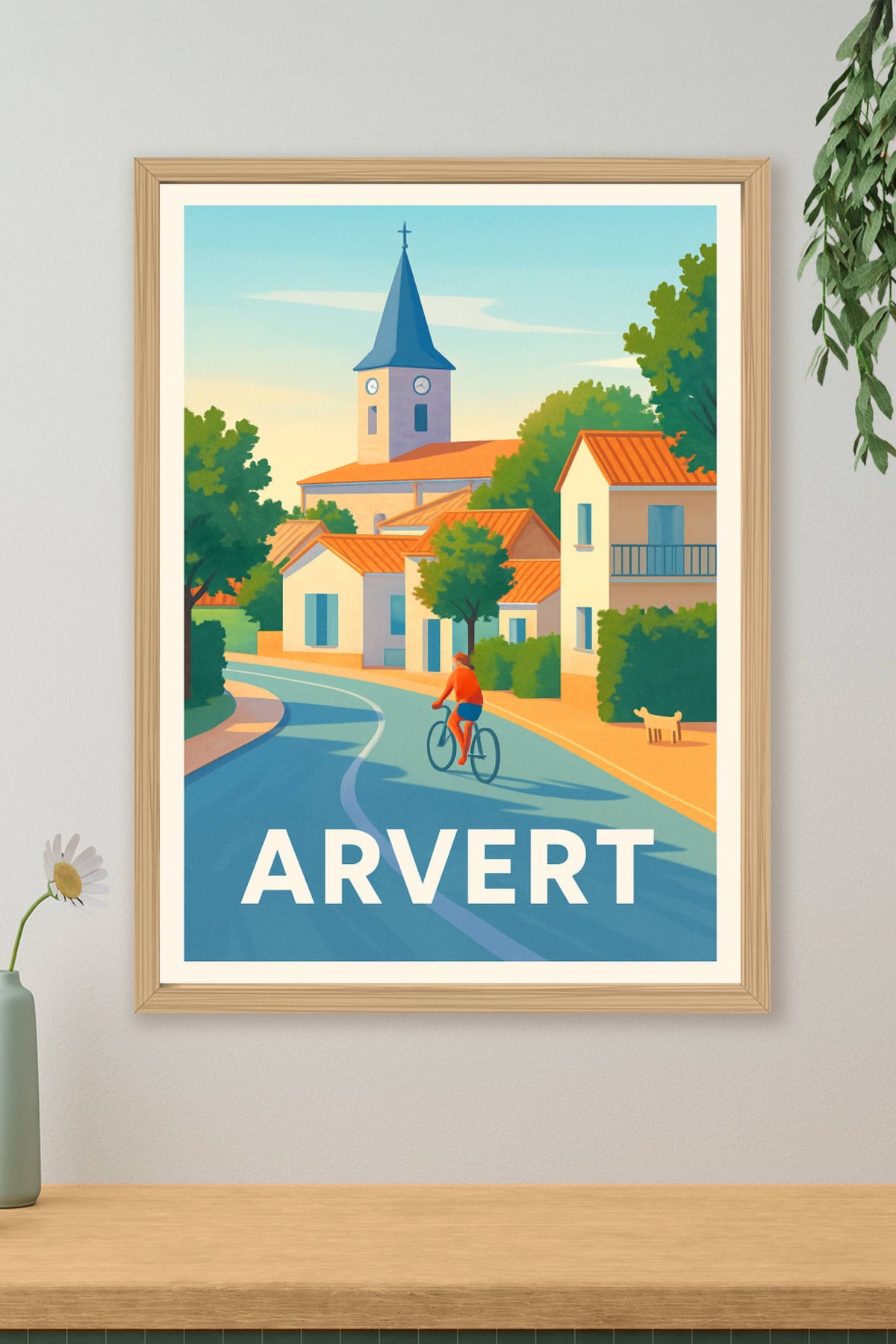 Affiche Arvert — Le charme paisible à vélo · poster d'art de Arvert