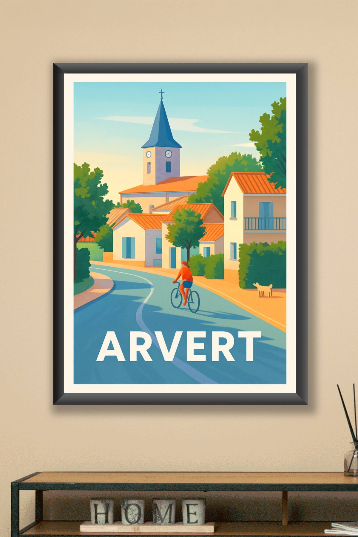 Affiche Arvert — Le charme paisible à vélo · poster d'art de Arvert