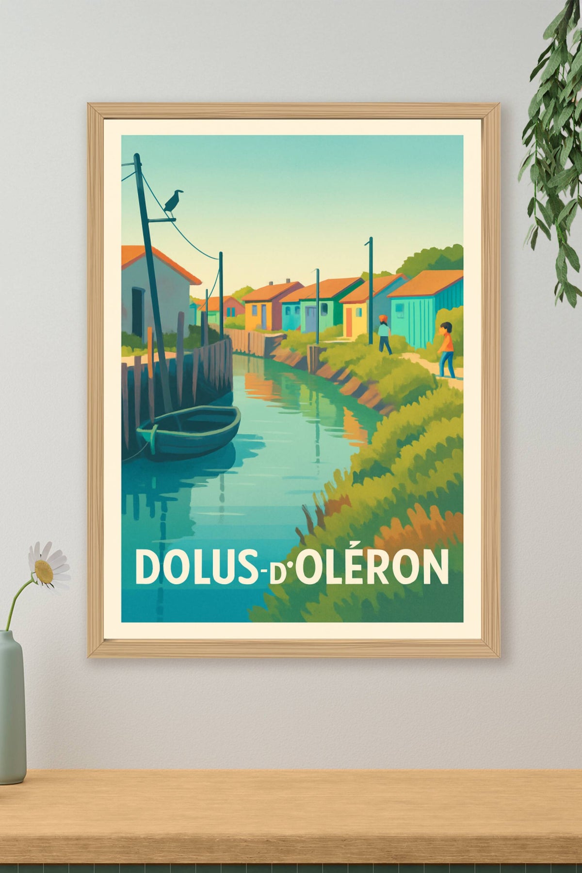 Affiche Dolus-d'Oléron — Charme et sérénité au fil de l'eau · poster d'art de Dolus-d'Oléron