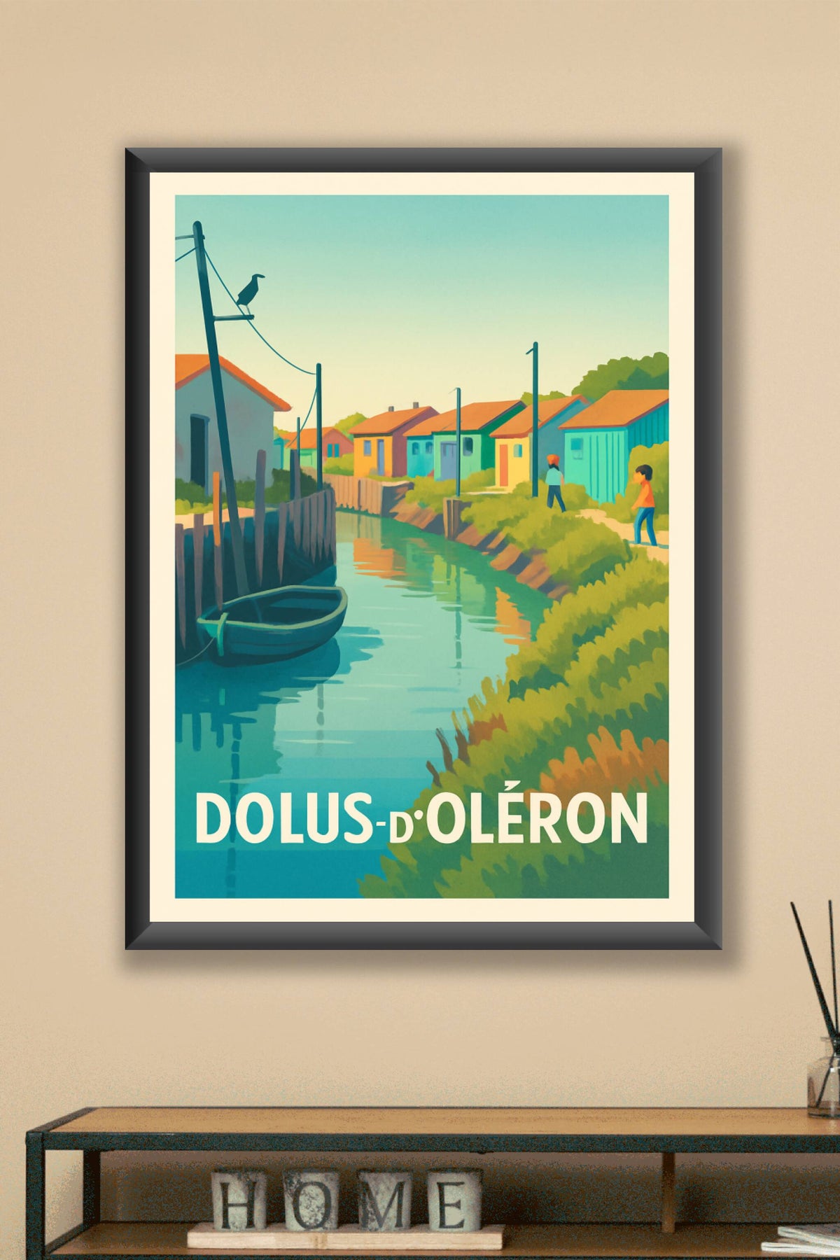 Affiche Dolus-d'Oléron — Charme et sérénité au fil de l'eau · poster d'art de Dolus-d'Oléron