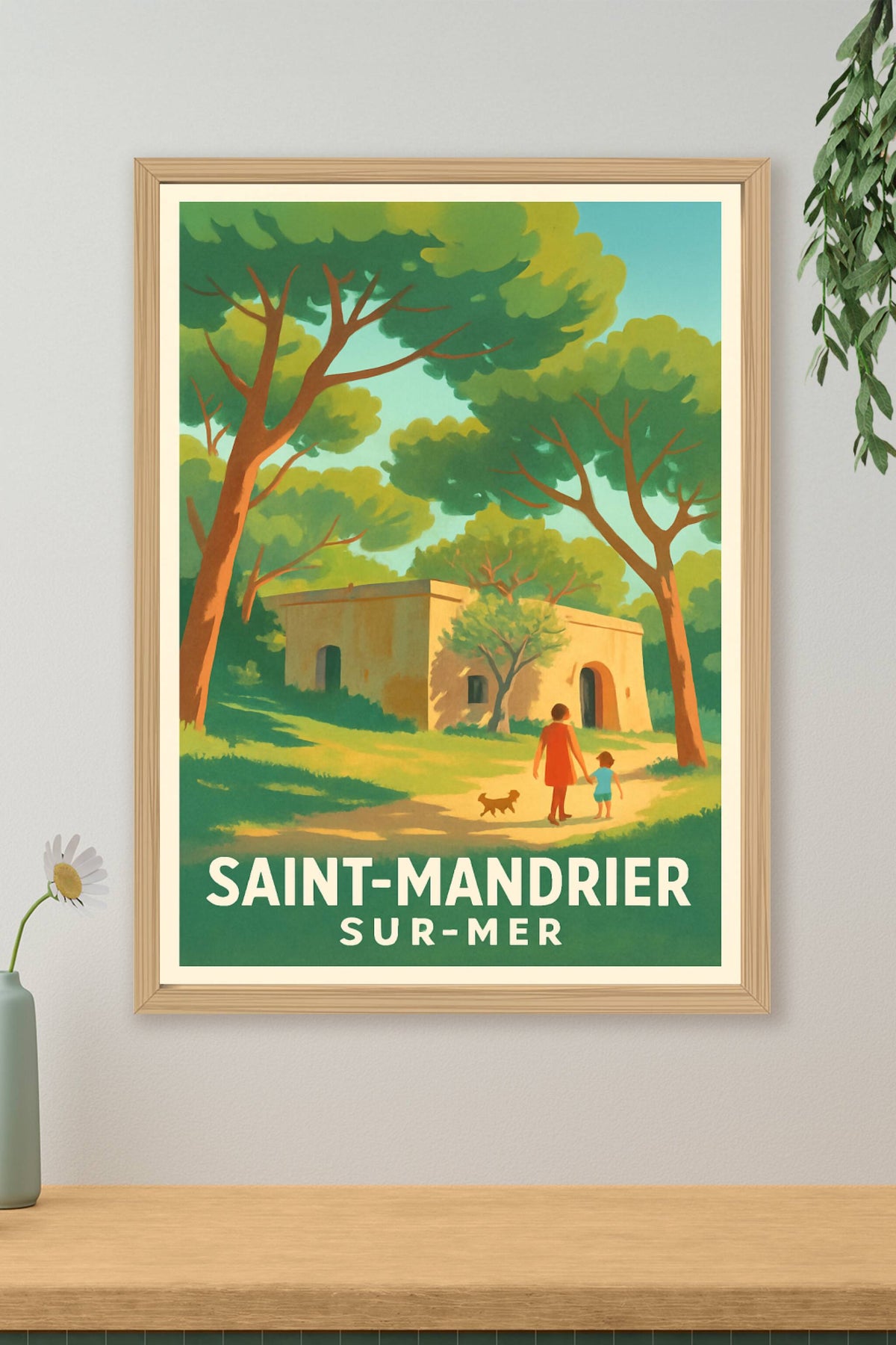 Affiche Saint-Mandrier-sur-Mer — Promenade bucolique en Provence · poster d'art de Saint-Mandrier-sur-Mer