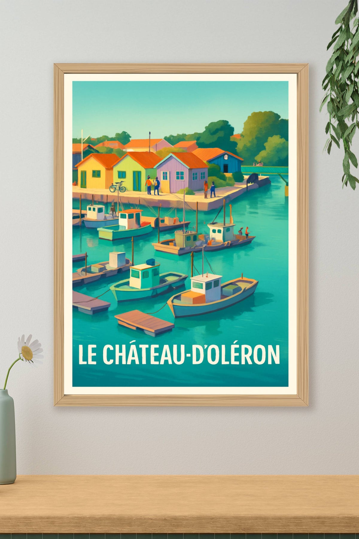 Affiche Le Château-d'Oléron — Charme et couleurs du port maritime · poster d'art de Le Château-d'Oléron