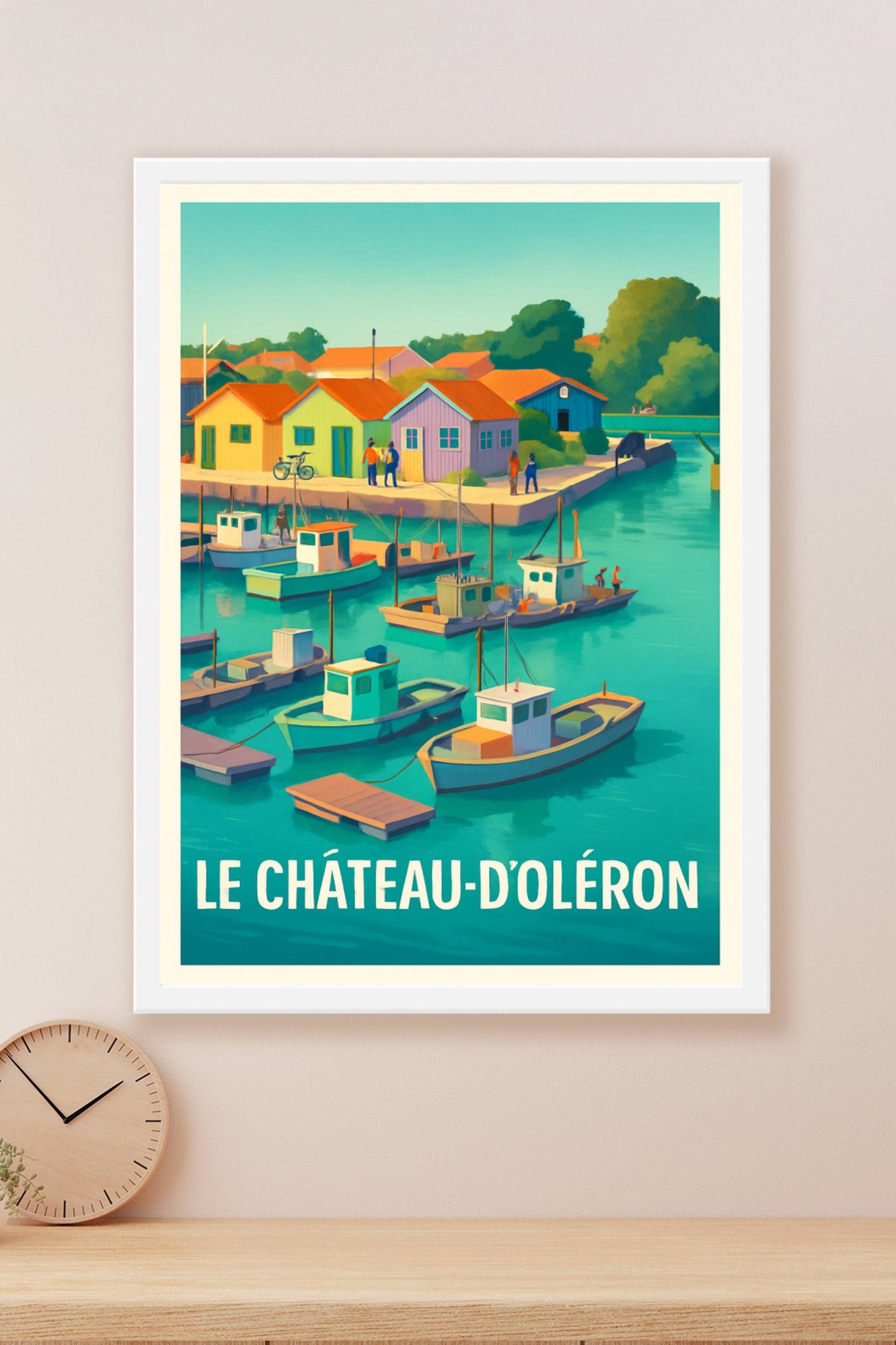 Affiche Le Château-d'Oléron — Charme et couleurs du port maritime · poster d'art de Le Château-d'Oléron