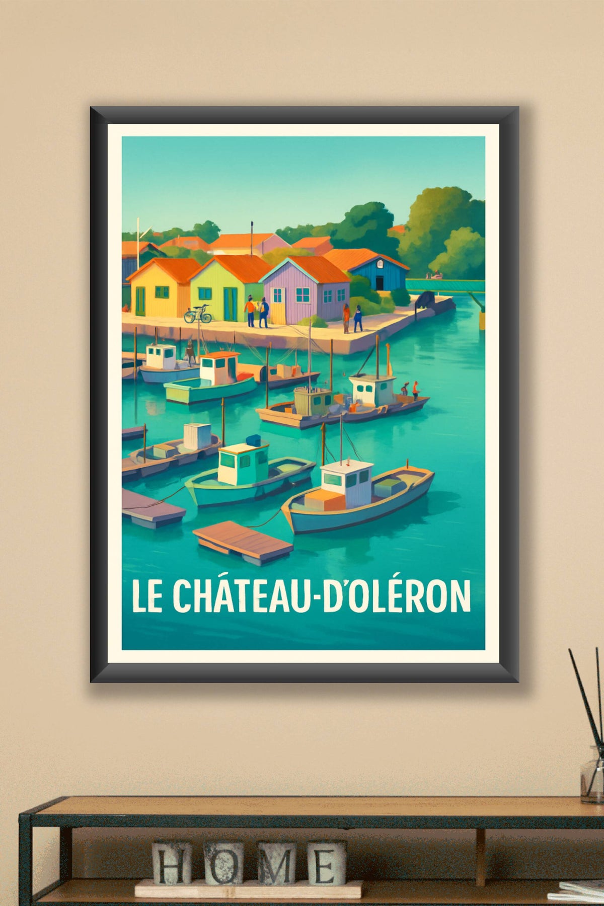 Affiche Le Château-d'Oléron — Charme et couleurs du port maritime · poster d'art de Le Château-d'Oléron