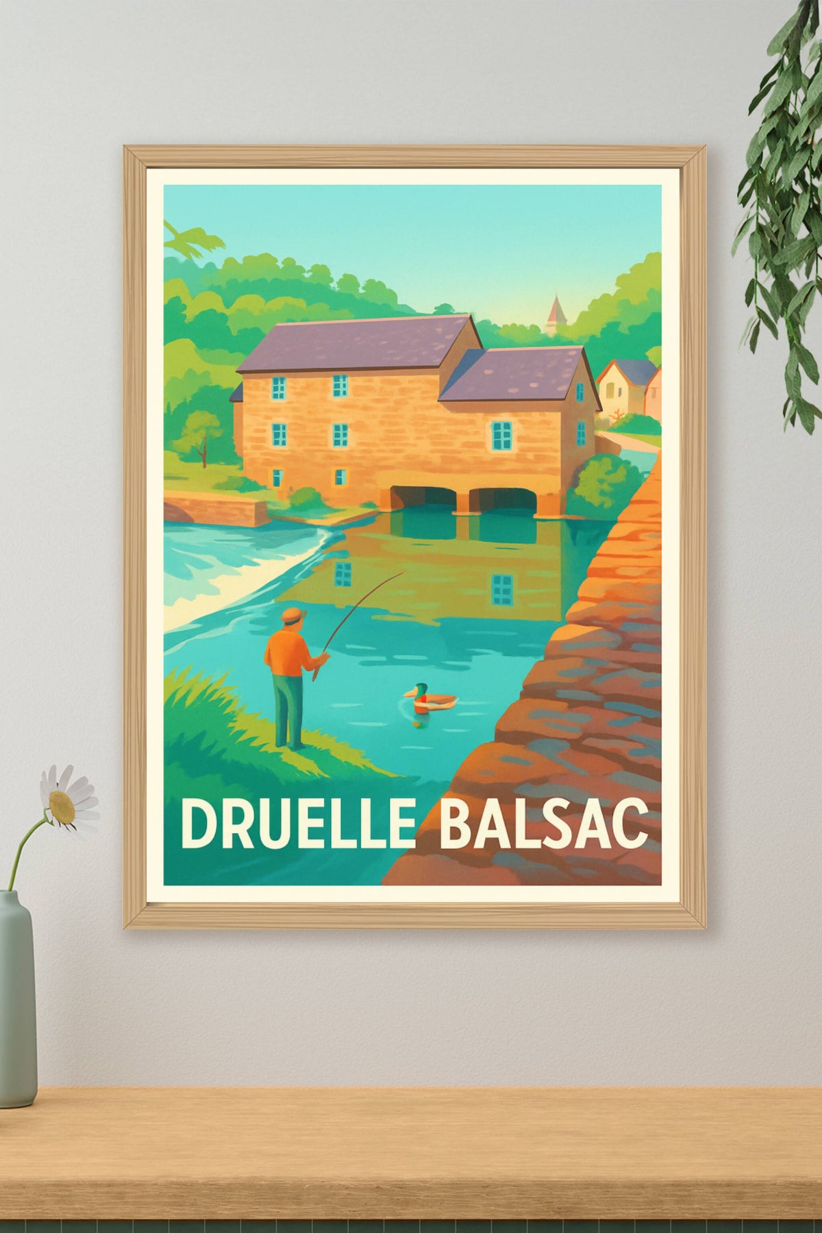 Affiche Druelle Balsac — Douceur et Sérénité au Bord de l'Eau · poster d'art de Druelle Balsac