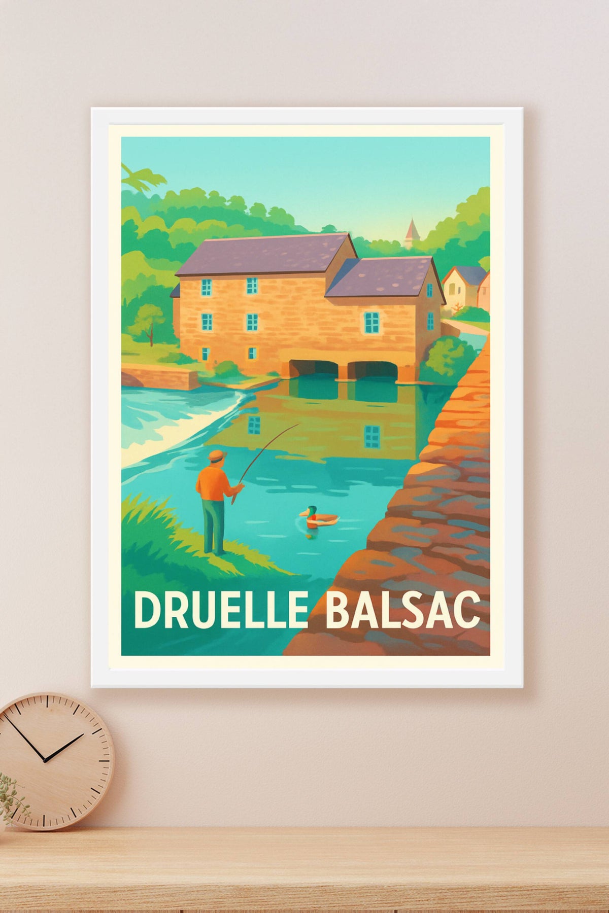 Affiche Druelle Balsac — Douceur et Sérénité au Bord de l'Eau · poster d'art de Druelle Balsac