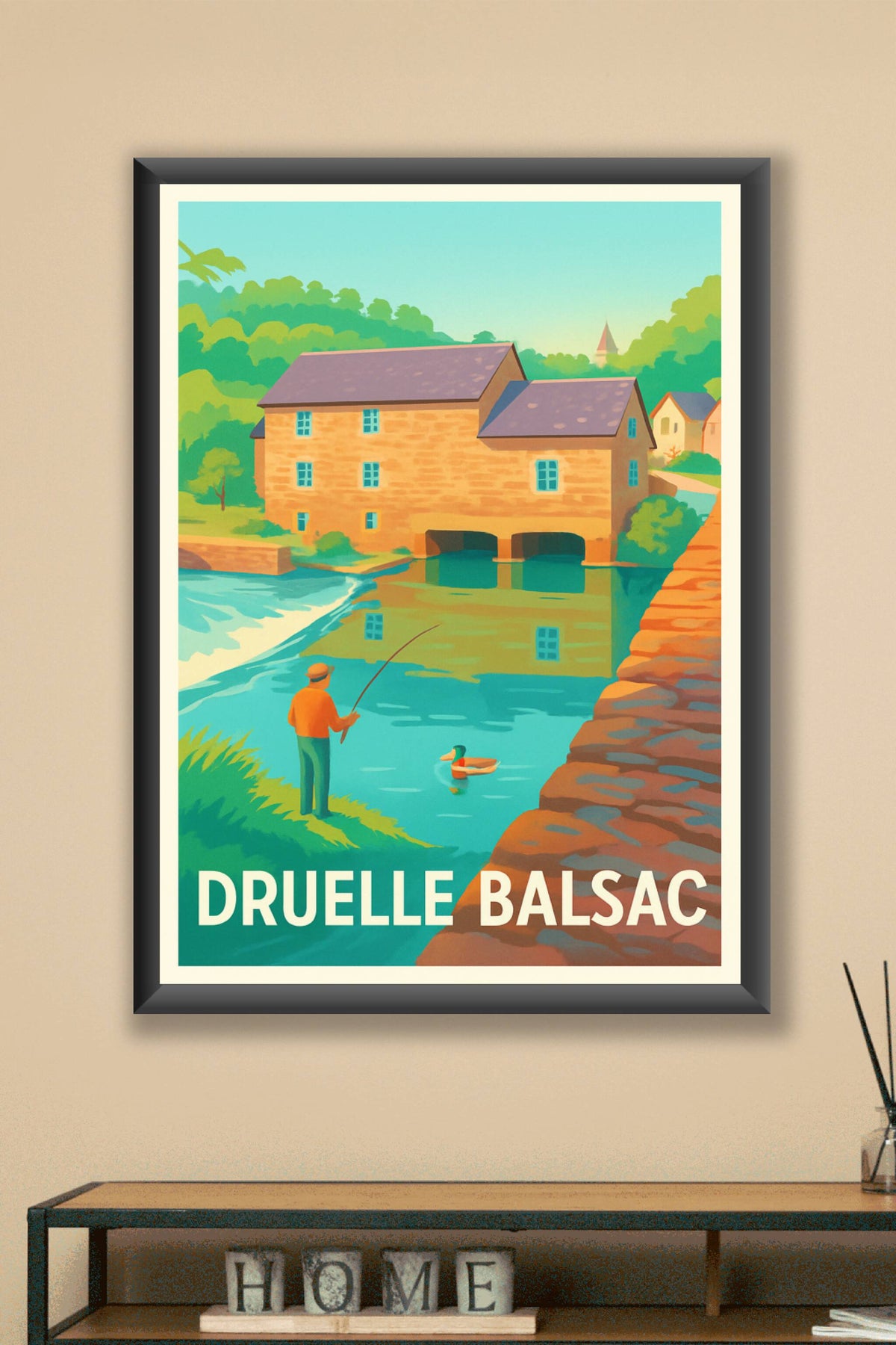 Affiche Druelle Balsac — Douceur et Sérénité au Bord de l'Eau · poster d'art de Druelle Balsac