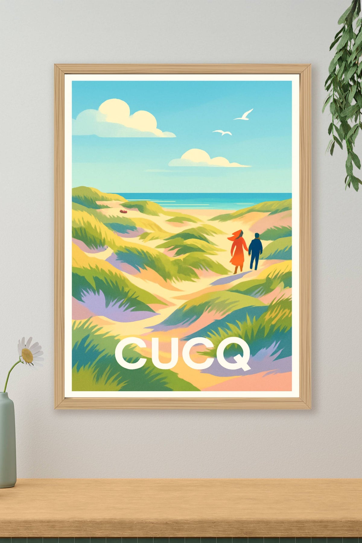 Affiche Cucq — Balade romantique sur les dunes · poster d'art de Cucq