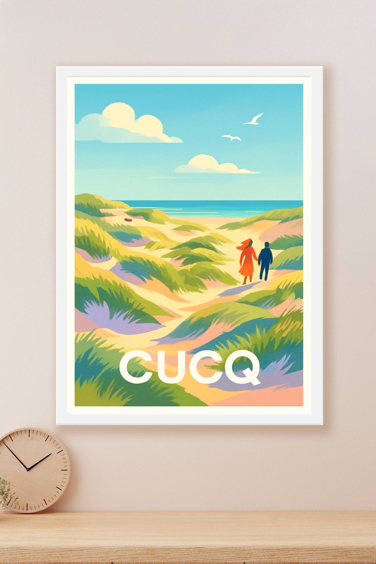 Affiche Cucq — Balade romantique sur les dunes · poster d'art de Cucq