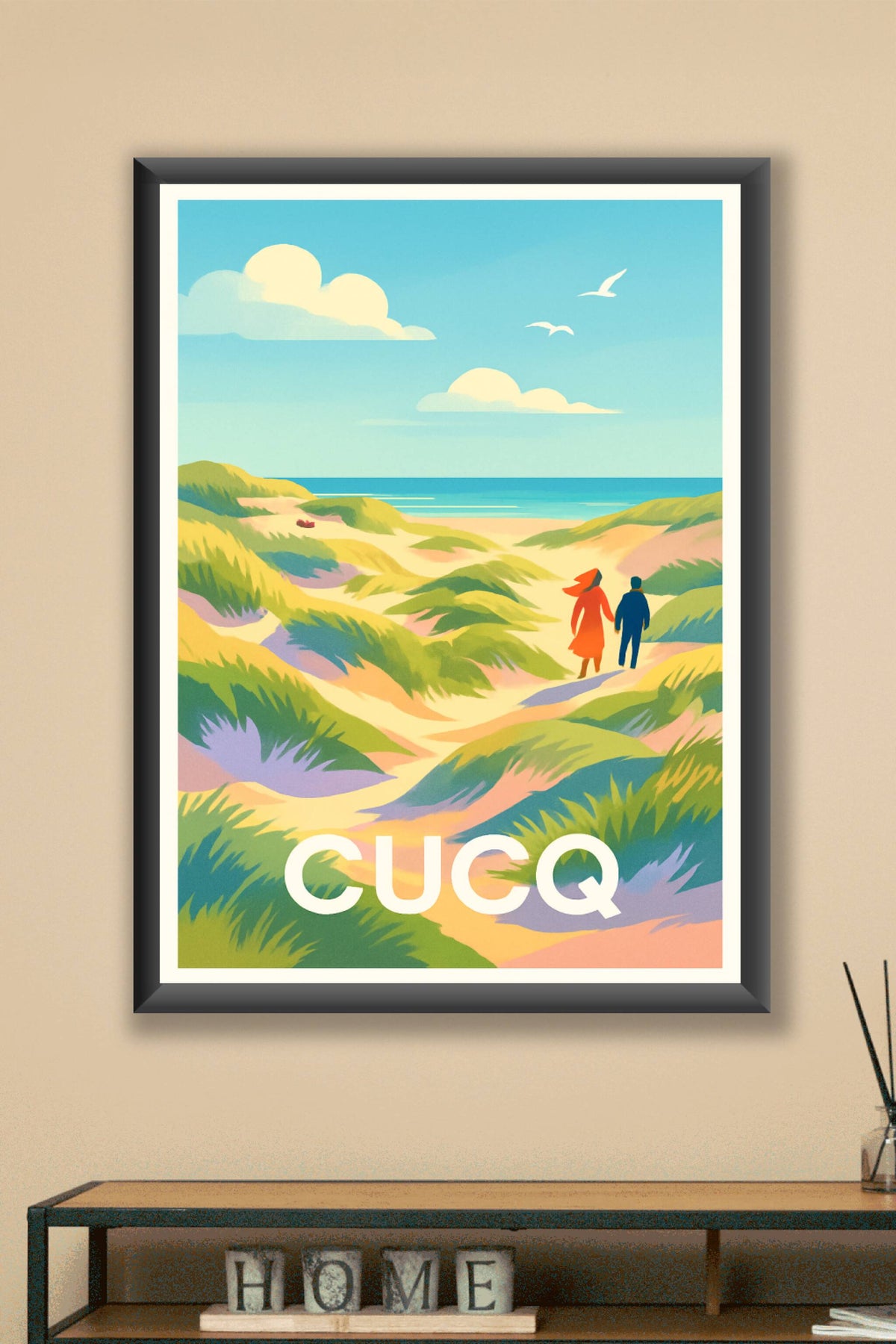 Affiche Cucq — Balade romantique sur les dunes · poster d'art de Cucq