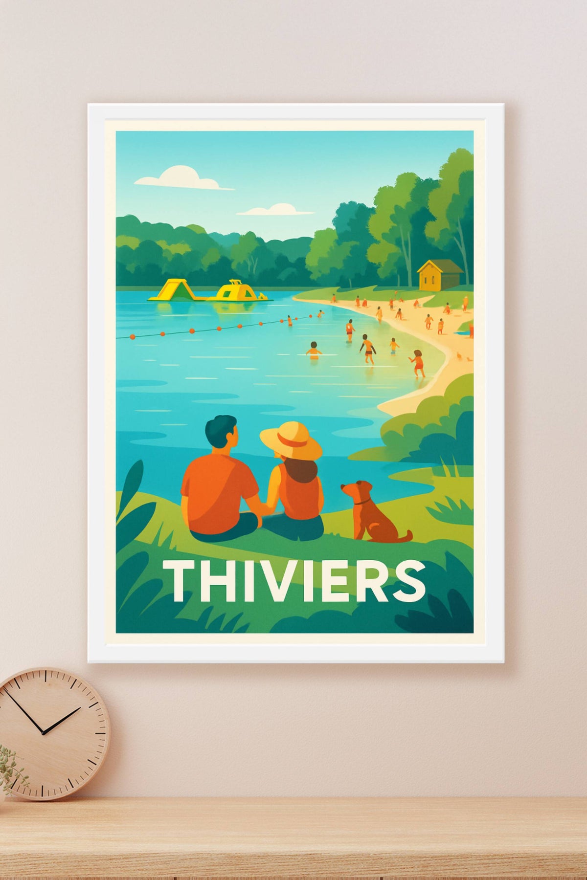 Affiche Thiviers — Escapade estivale au bord de l'eau · poster d'art de Thiviers