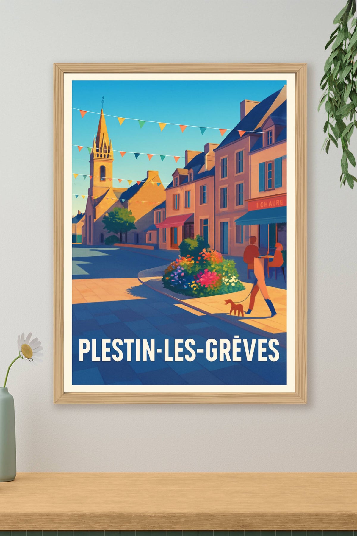 Affiche Plestin-les-Grèves — Charme breton au fil des rues · poster d'art de Plestin-les-Grèves