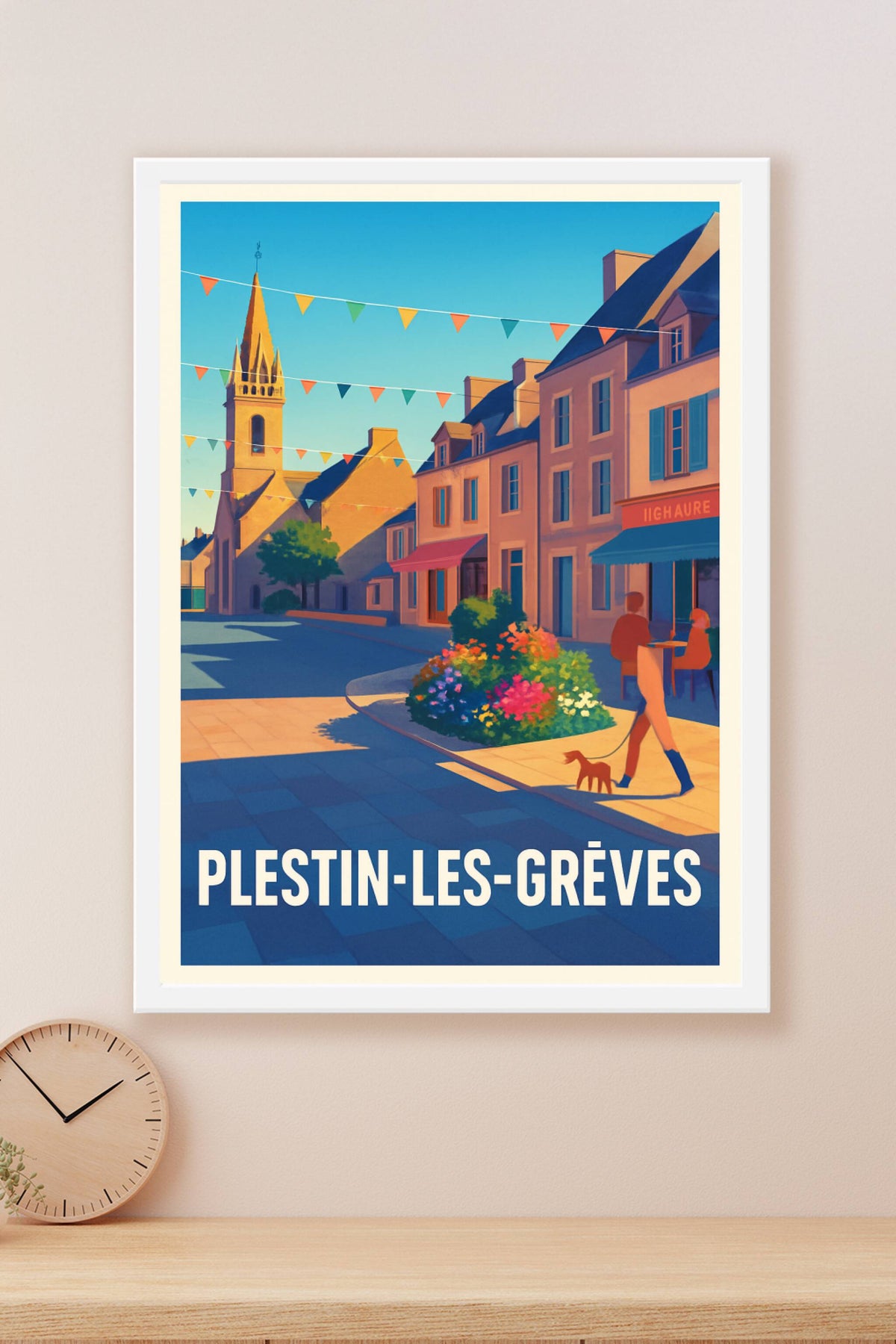 Affiche Plestin-les-Grèves — Charme breton au fil des rues · poster d'art de Plestin-les-Grèves