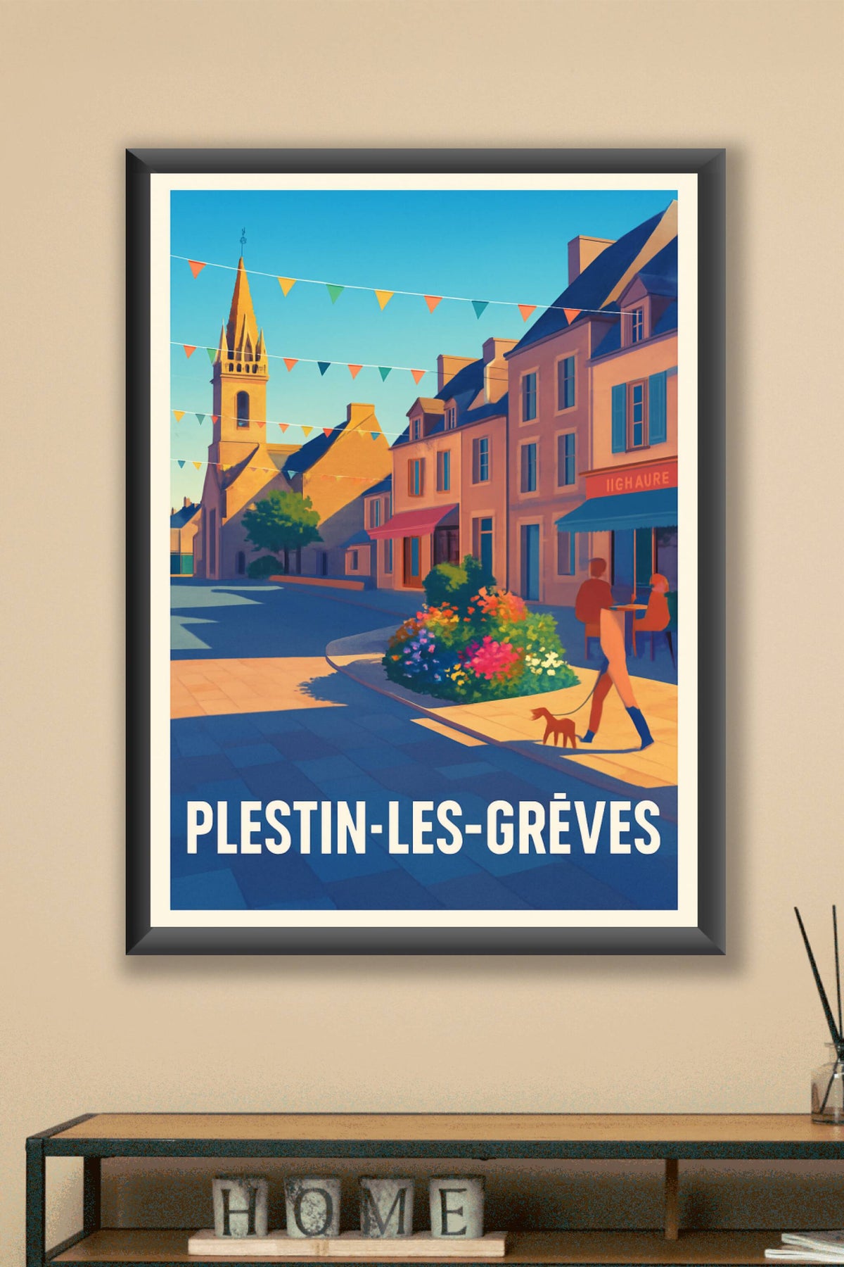 Affiche Plestin-les-Grèves — Charme breton au fil des rues · poster d'art de Plestin-les-Grèves