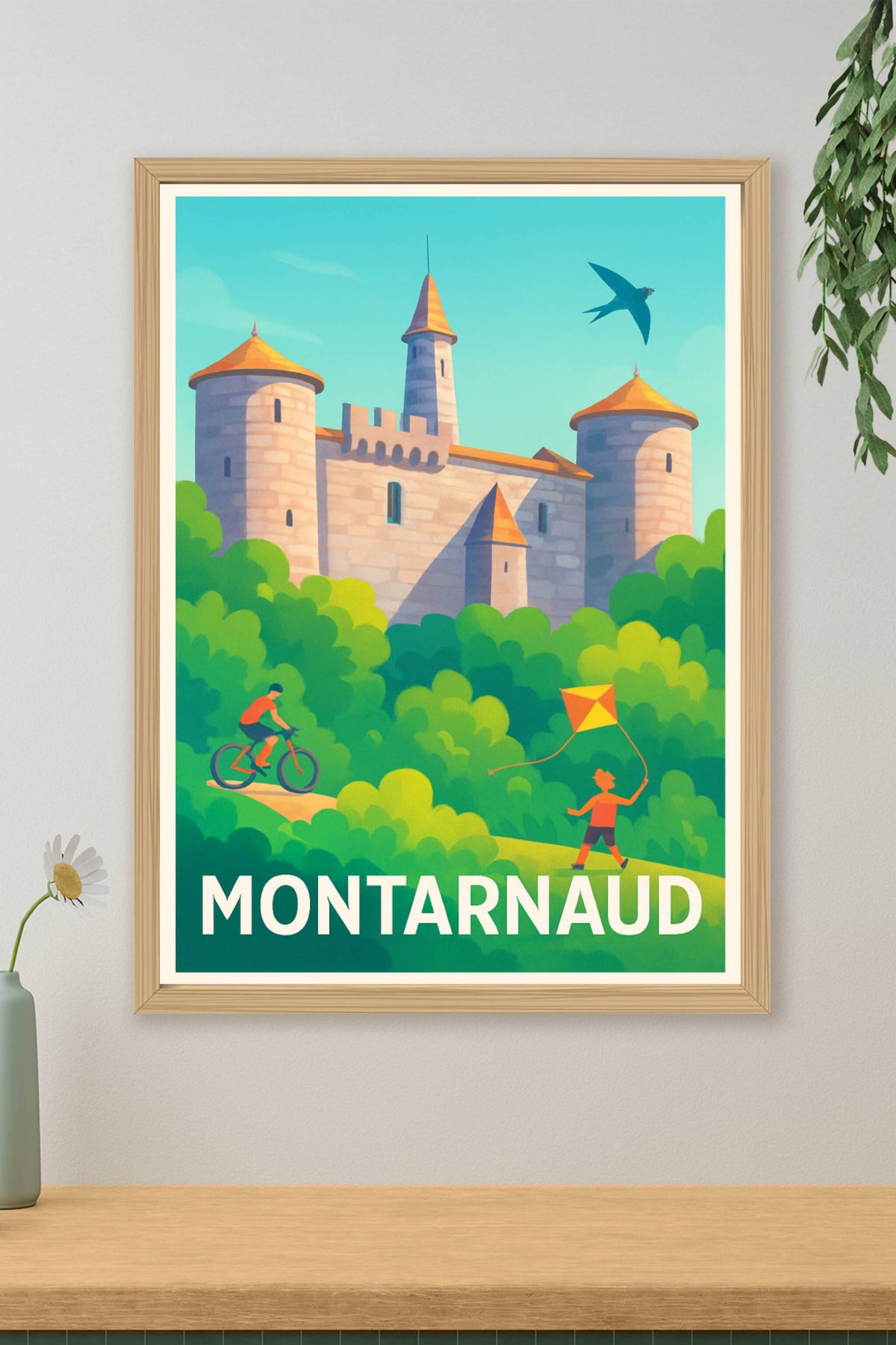Affiche Montarnaud — Charme médiéval et nature en plein air · poster d'art de Montarnaud