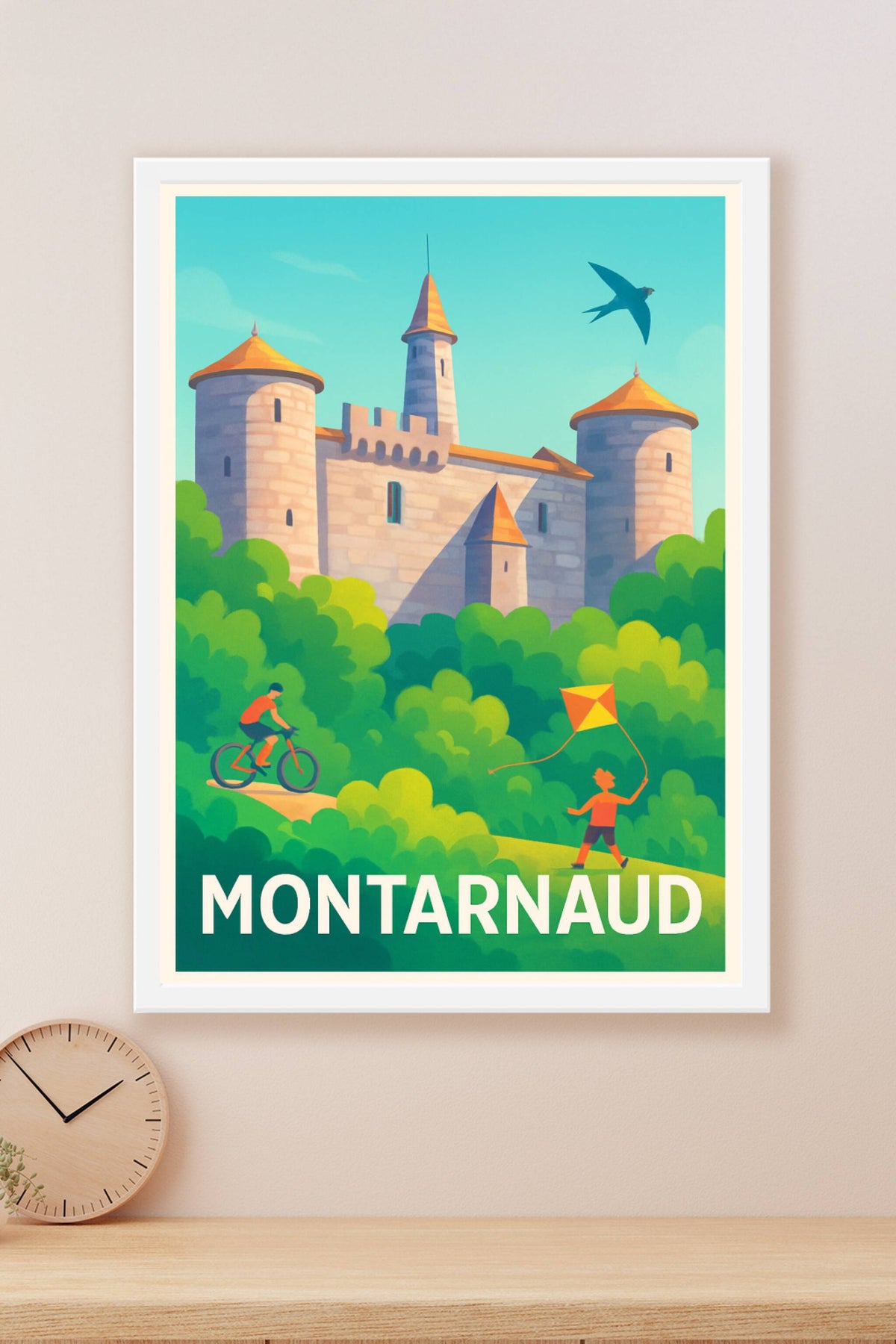 Affiche Montarnaud — Charme médiéval et nature en plein air · poster d'art de Montarnaud