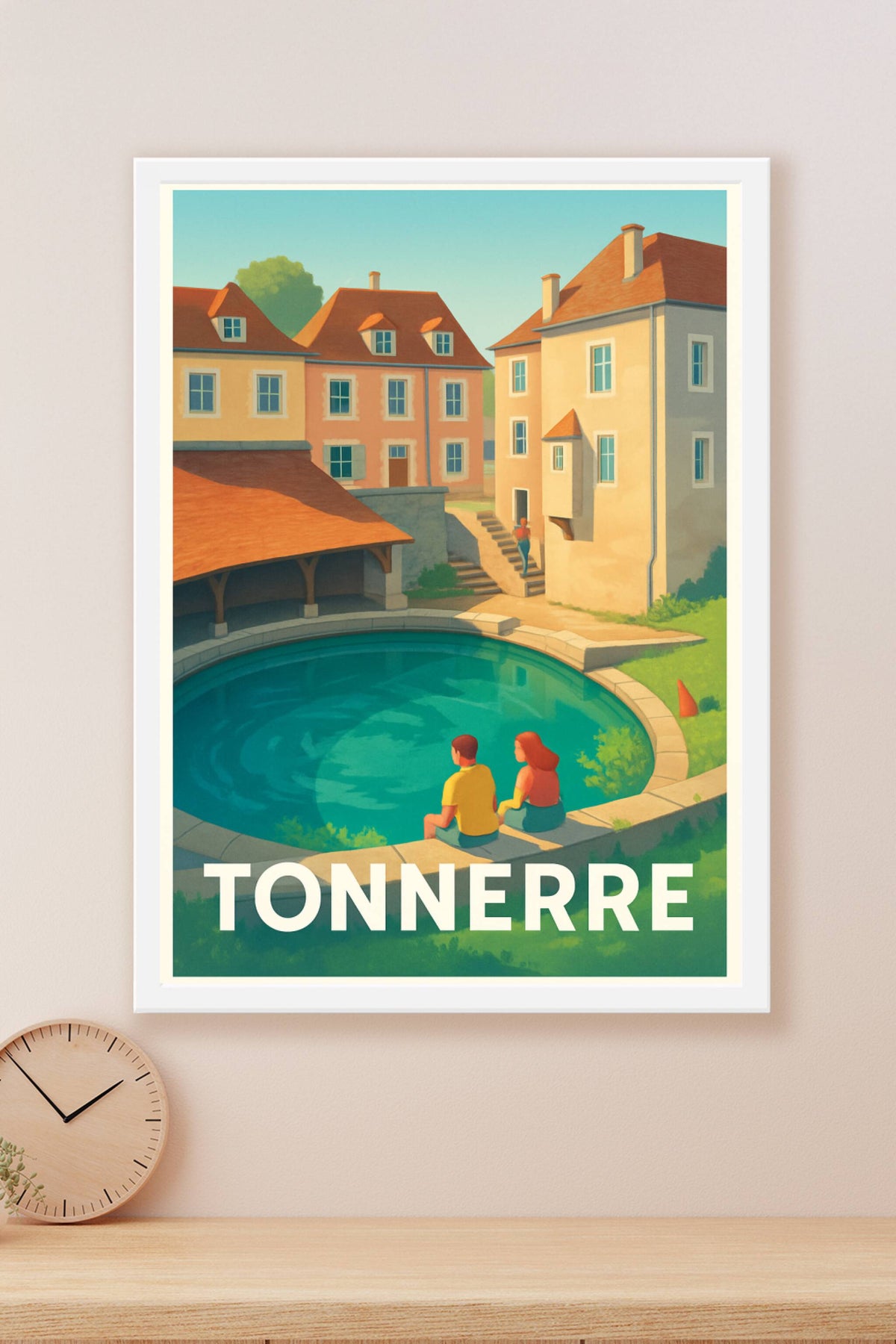 Affiche Tonnerre — Escapade paisible au bassin du gué · poster d'art de Tonnerre