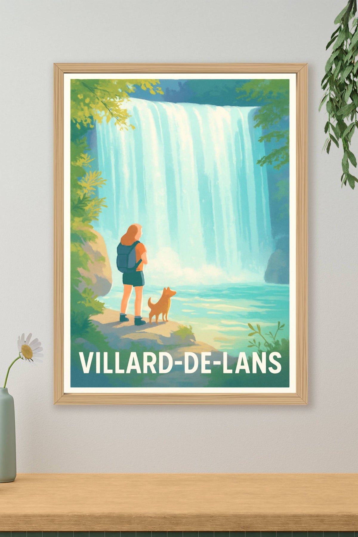 Affiche Villard-de-Lans — Évasion cascade et nature · poster d'art de Villard-de-Lans