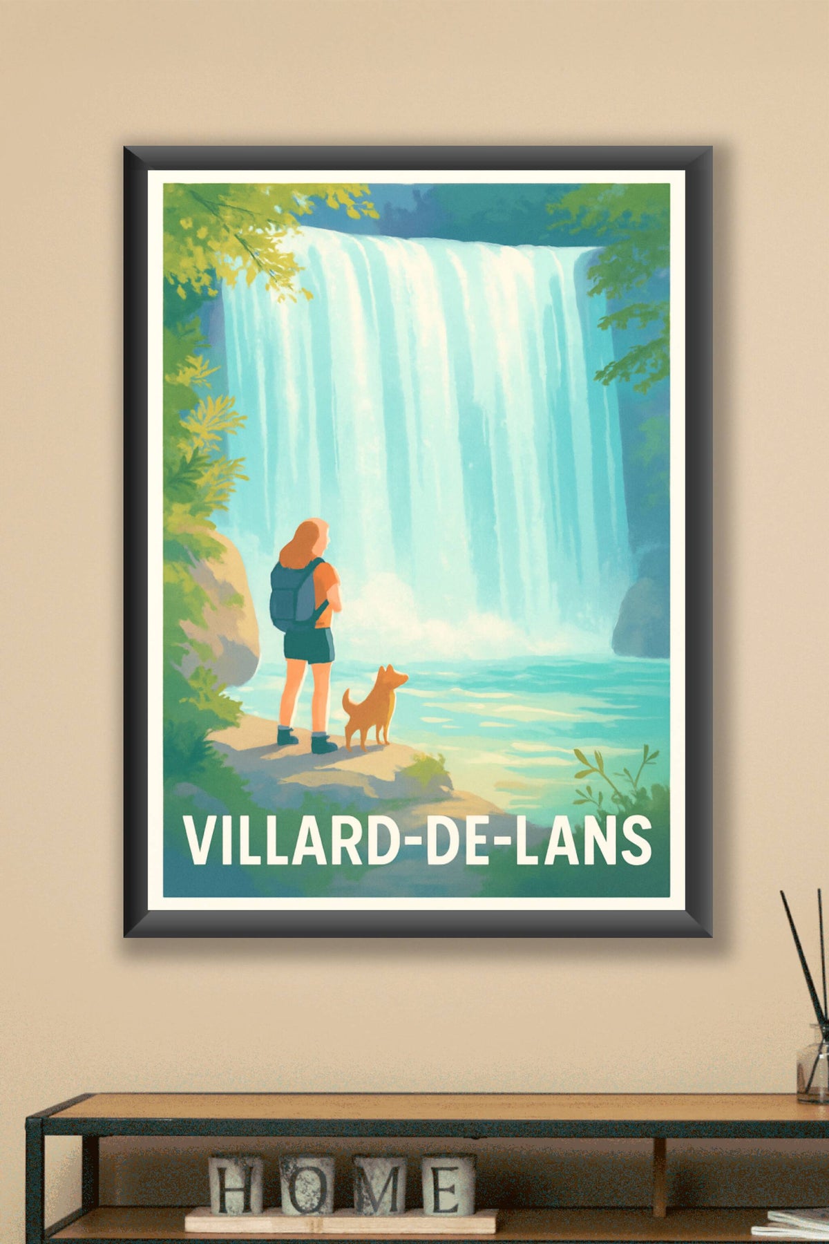 Affiche Villard-de-Lans — Évasion cascade et nature · poster d'art de Villard-de-Lans