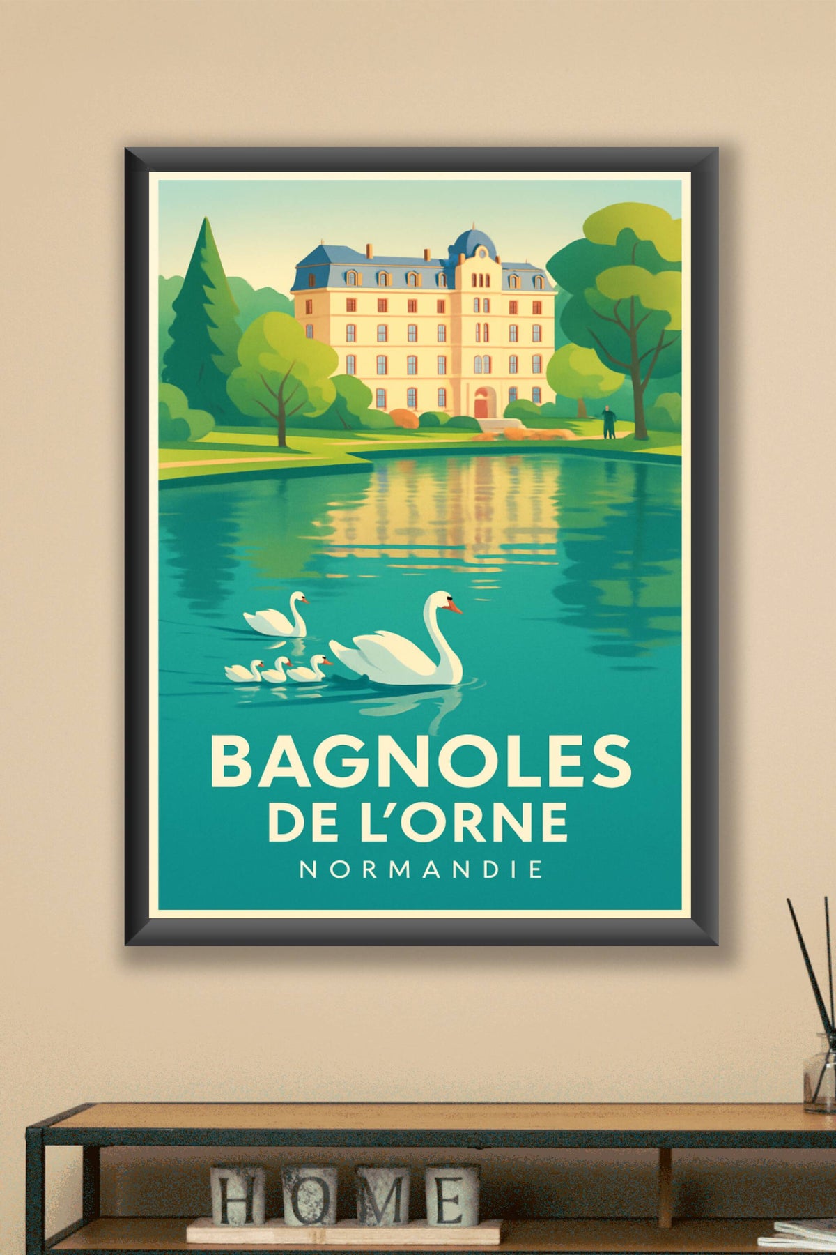 Affiche Bagnoles de l'Orne — Élégance et Sérénité en Normandie · poster d'art de Bagnoles de l'Orne