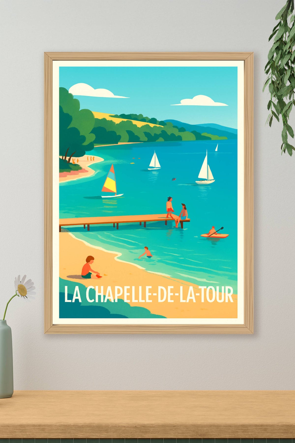 Affiche La Chapelle-de-la-Tour — Escapade Balnéaire Paisible · poster d'art de La Chapelle-de-la-Tour