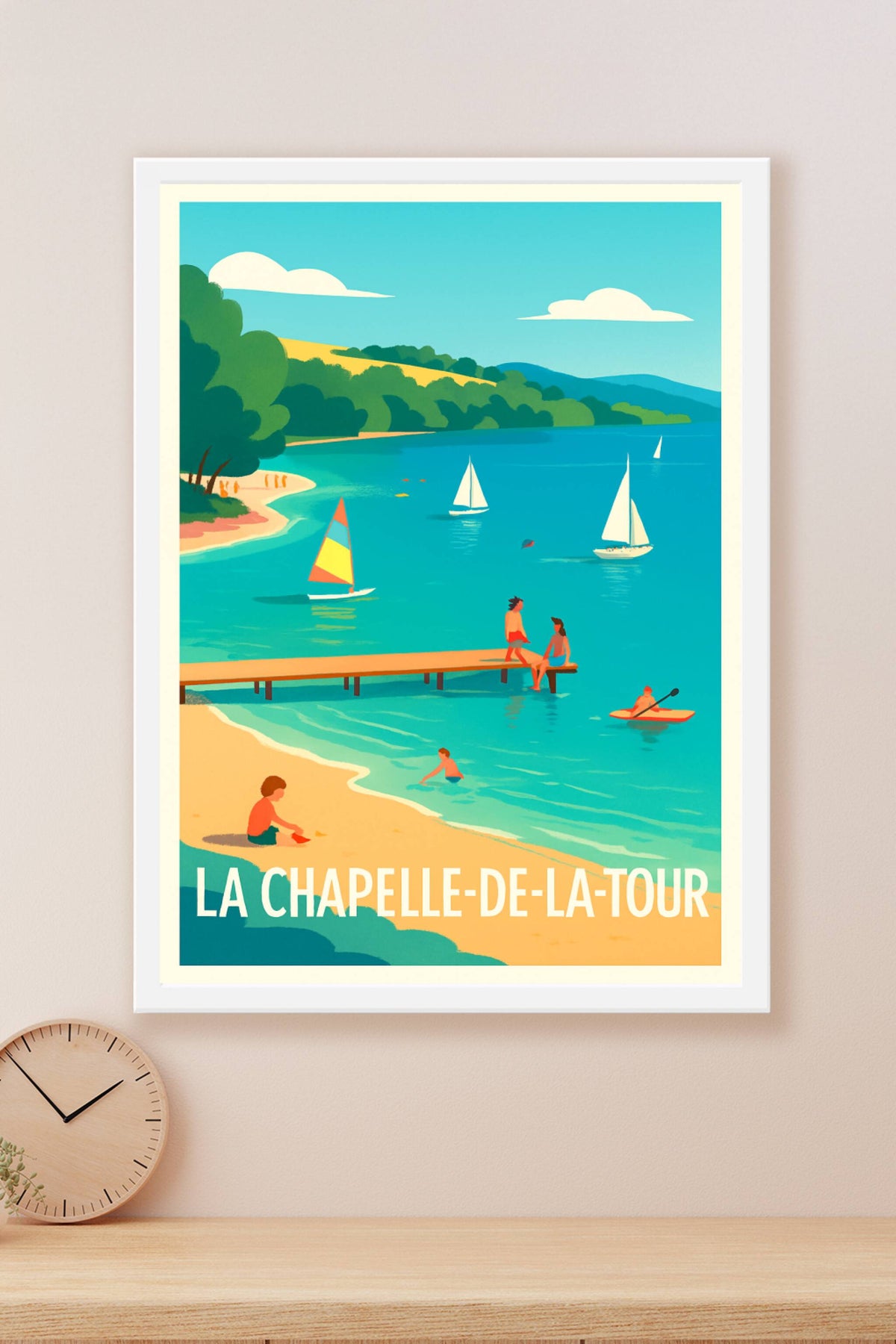 Affiche La Chapelle-de-la-Tour — Escapade Balnéaire Paisible · poster d'art de La Chapelle-de-la-Tour