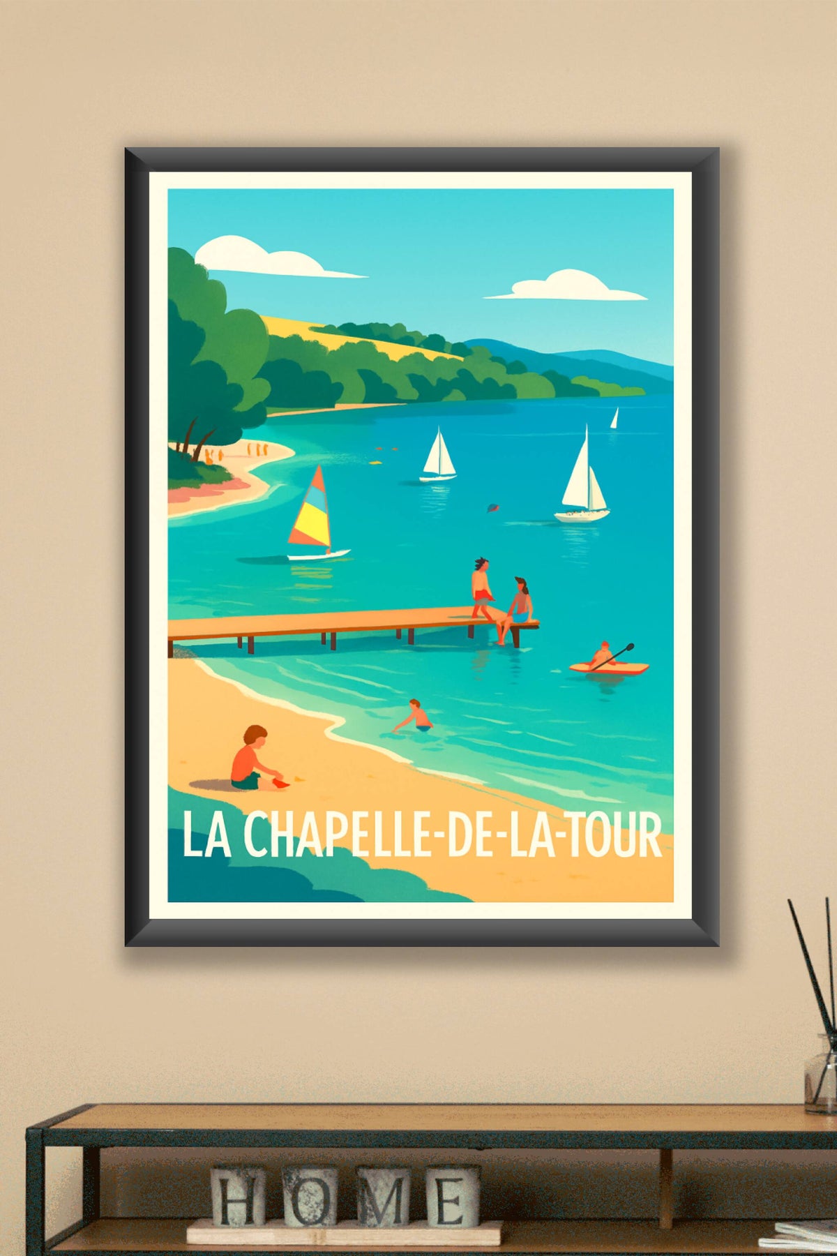 Affiche La Chapelle-de-la-Tour — Escapade Balnéaire Paisible · poster d'art de La Chapelle-de-la-Tour