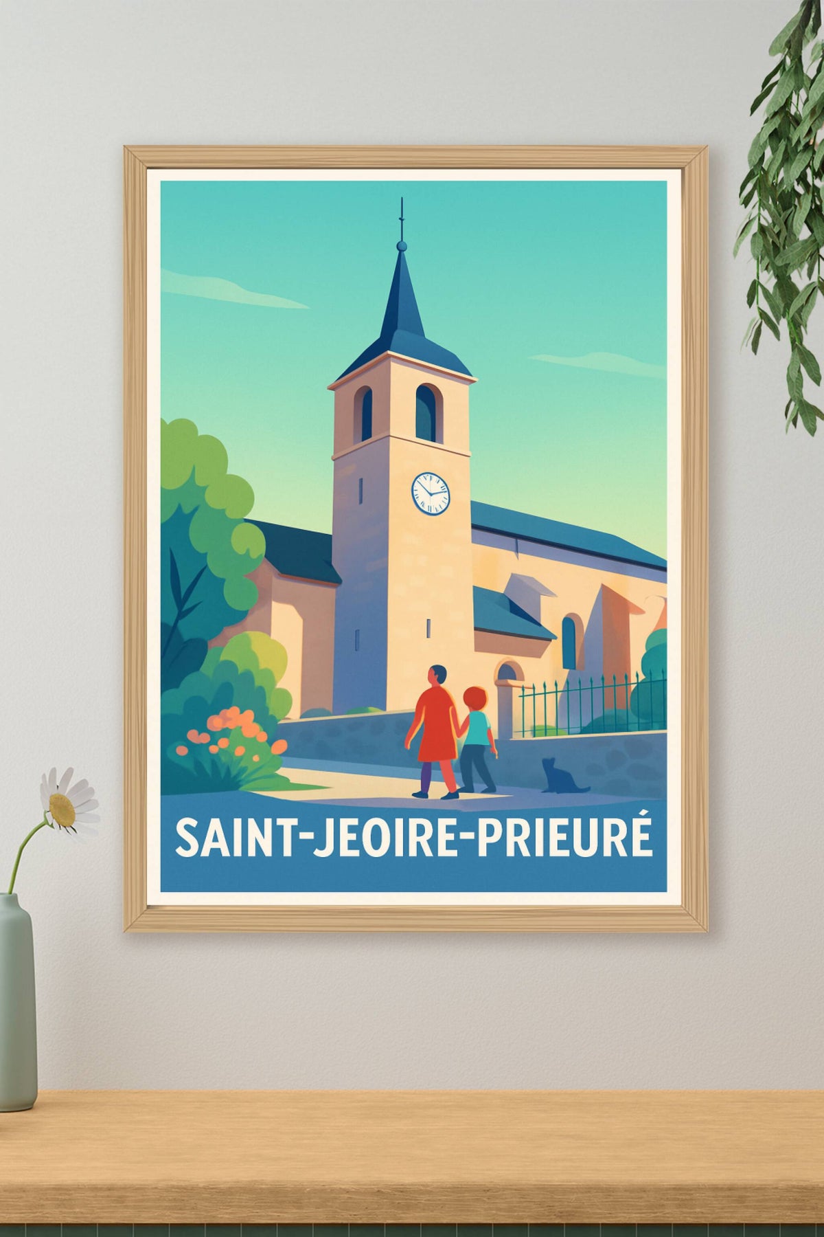 Affiche Saint-Jeoire-Prieuré — Une promenade paisible au cœur du patrimoine · poster d'art de Saint-Jeoire-Prieuré